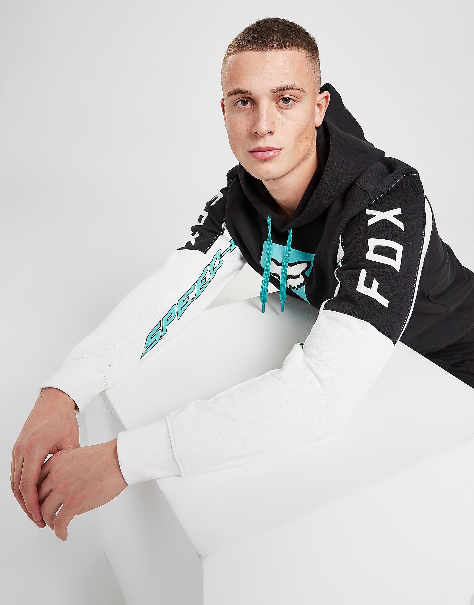 

Fox Europe Panel Fleece Hoodie - Black - Mens, Black