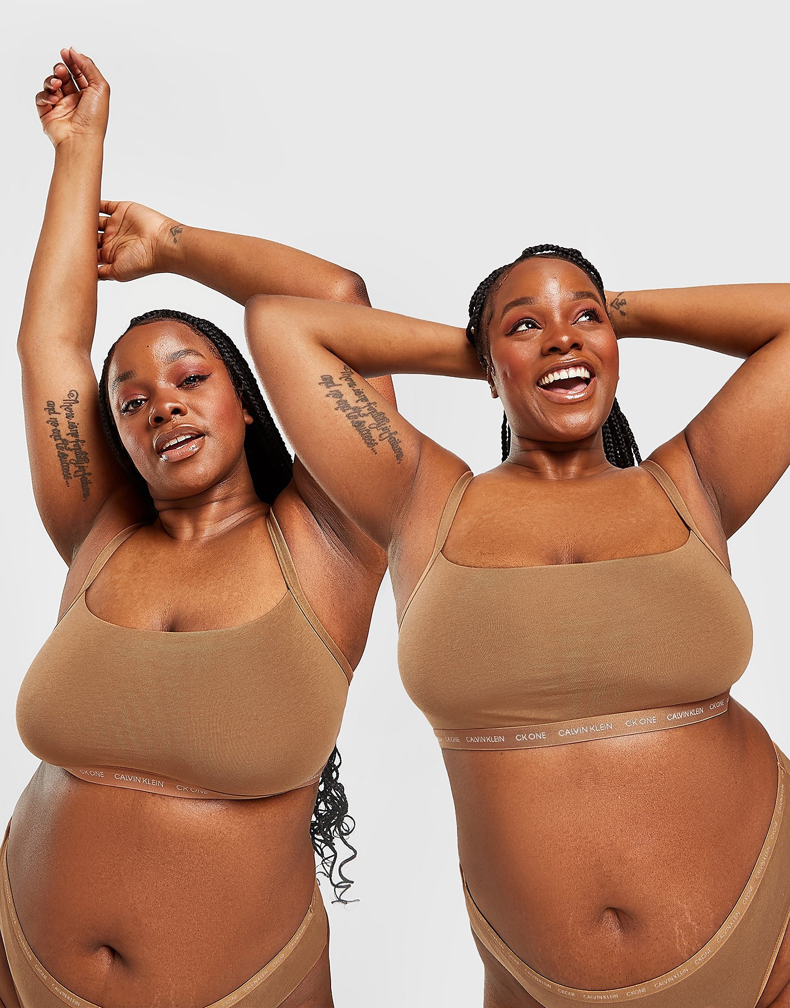 

Calvin Klein Underwear CK One 2-Pack Tonal Plus Size Bralette - Brown - Womens, Brown