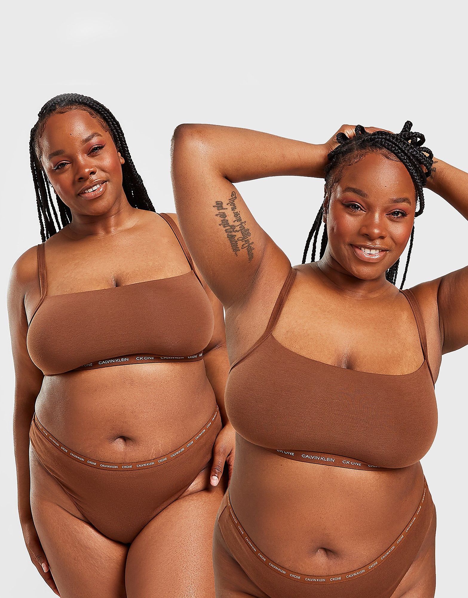 

Calvin Klein Underwear CK One 2-Pack Tonal Plus Size Bralette - Brown - Womens, Brown