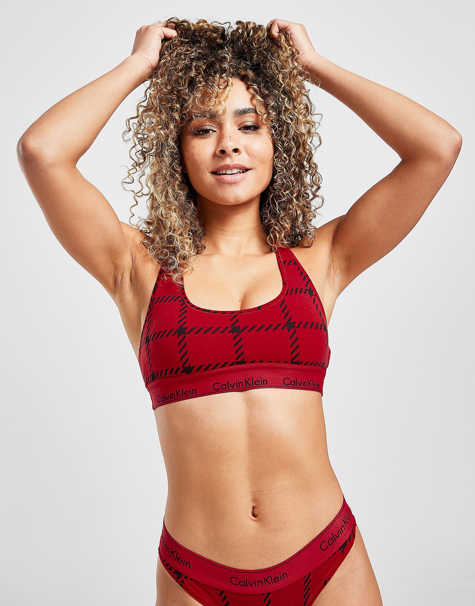 

Calvin Klein Underwear Modern Cotton Bralette - Red/Black - Womens, Red/Black