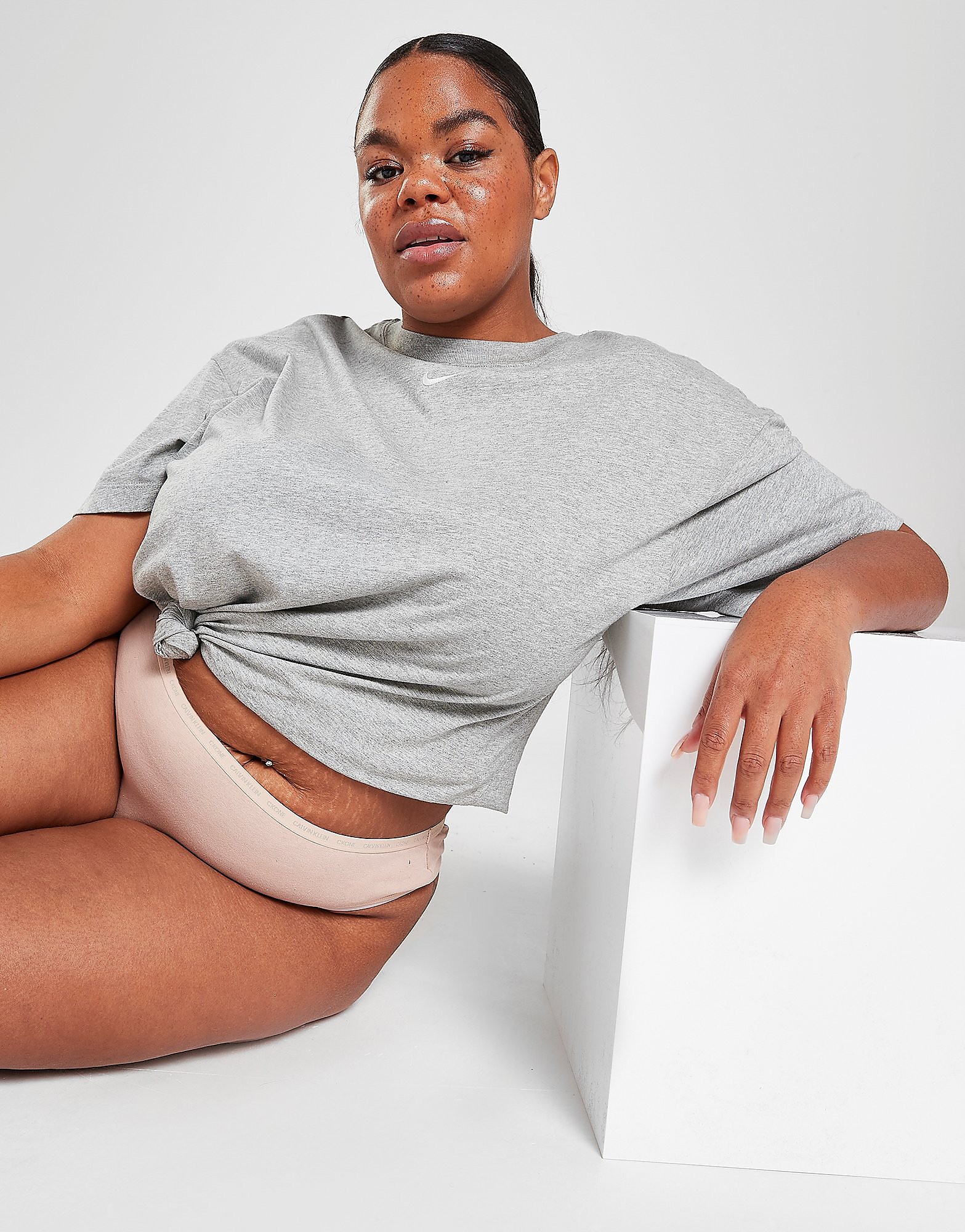 Calvin Klein Underwear CK One Plus Size 2-Pack Tonal Thongs - Beige/Beige - Womens, Beige/Beige