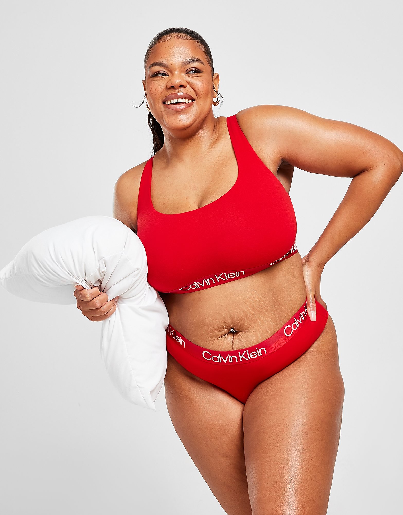 

Calvin Klein Underwear Modern Cotton Plus Size Briefs - Red - Womens, Red