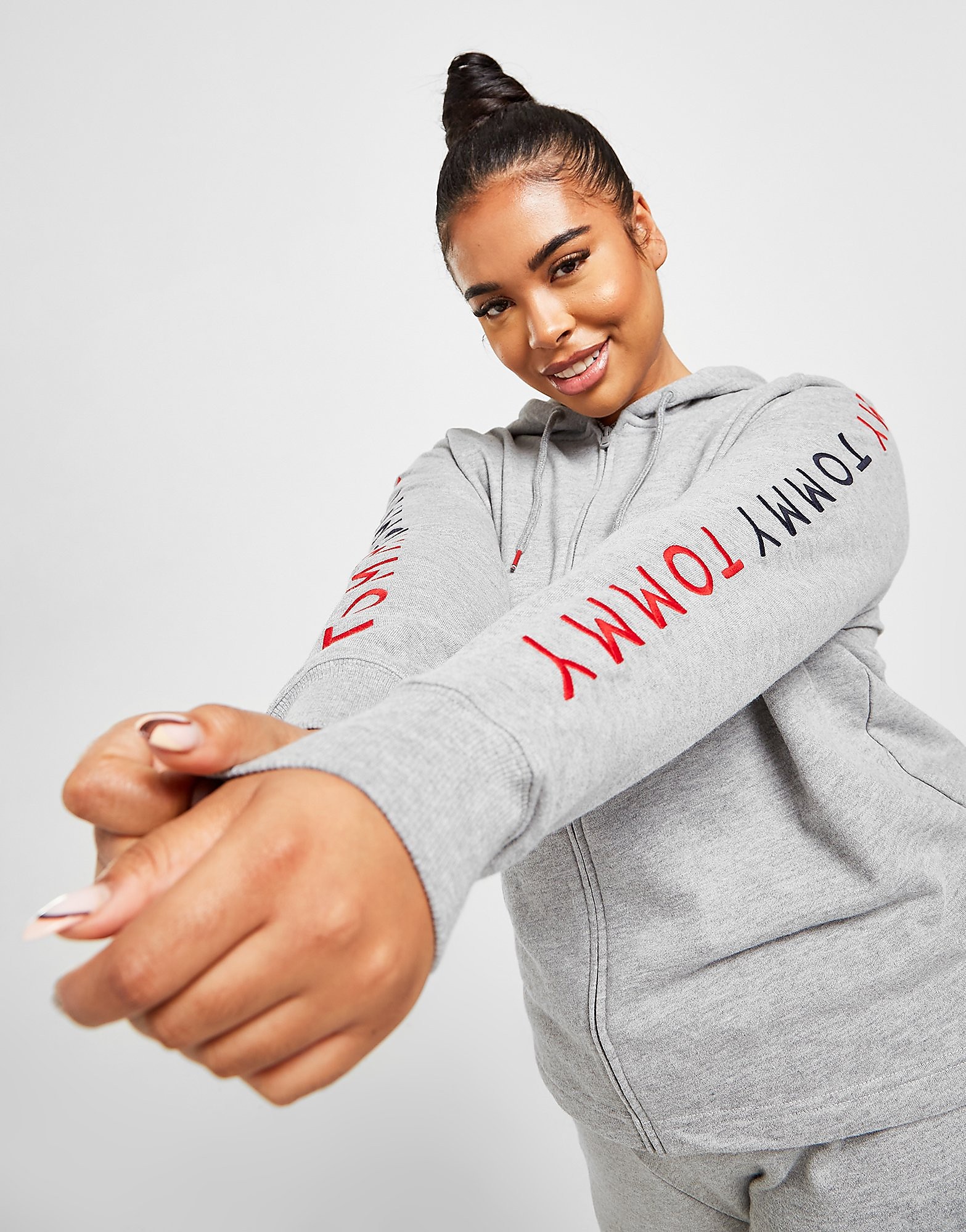 

Tommy Hilfiger Curve Embroidered Hoodie - Grey - Womens, Grey