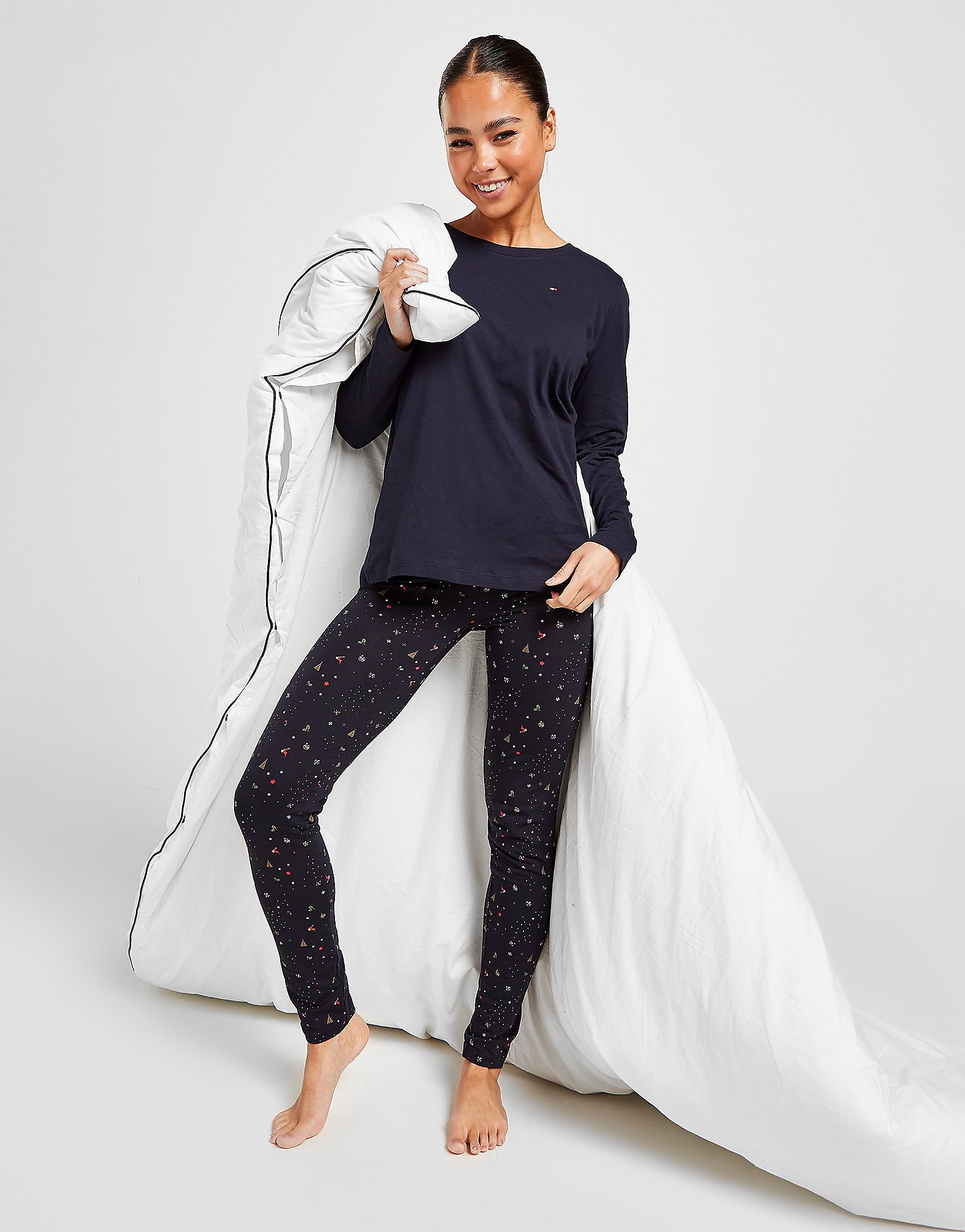 

Tommy Hilfiger Sparkle Long Sleeve Legging Pyjama Set - Navy - Womens, Navy