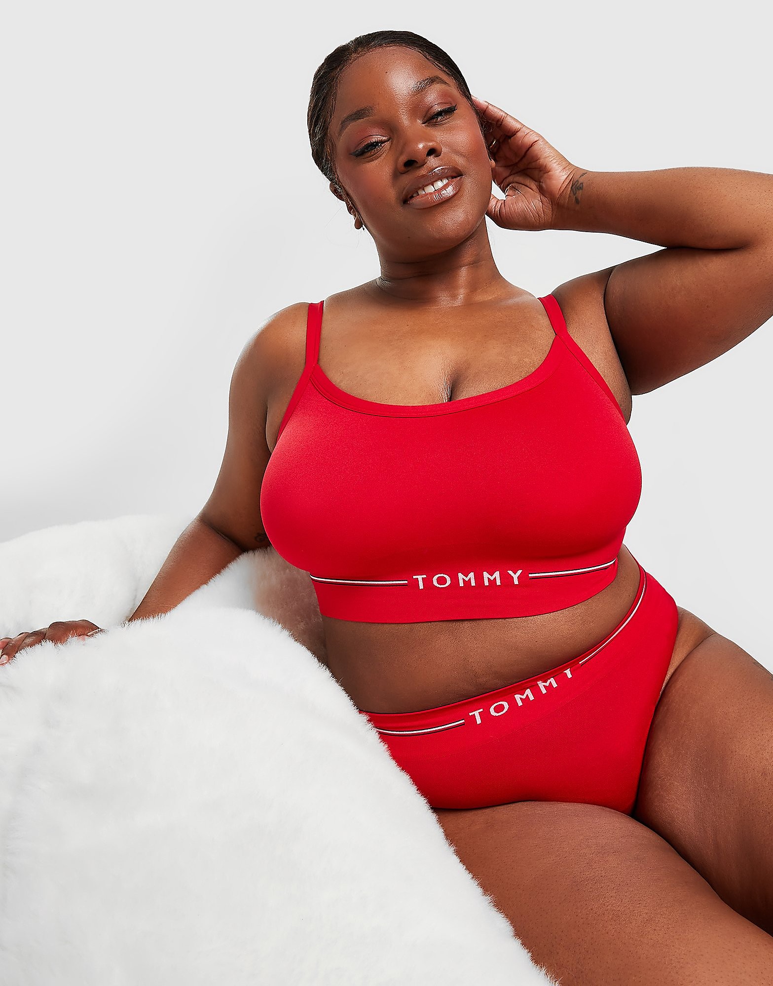 

Tommy Hilfiger Underwear Plus Size Curve Seamless Bralette - Red - Womens, Red