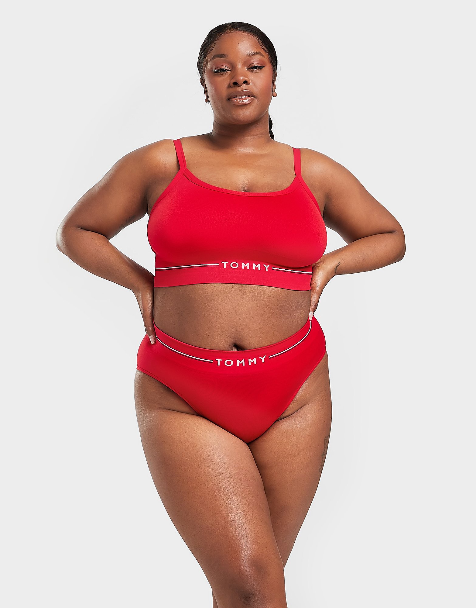

Tommy Hilfiger Underwear Plus Size Curve Seamless Briefs - Red - Womens, Red