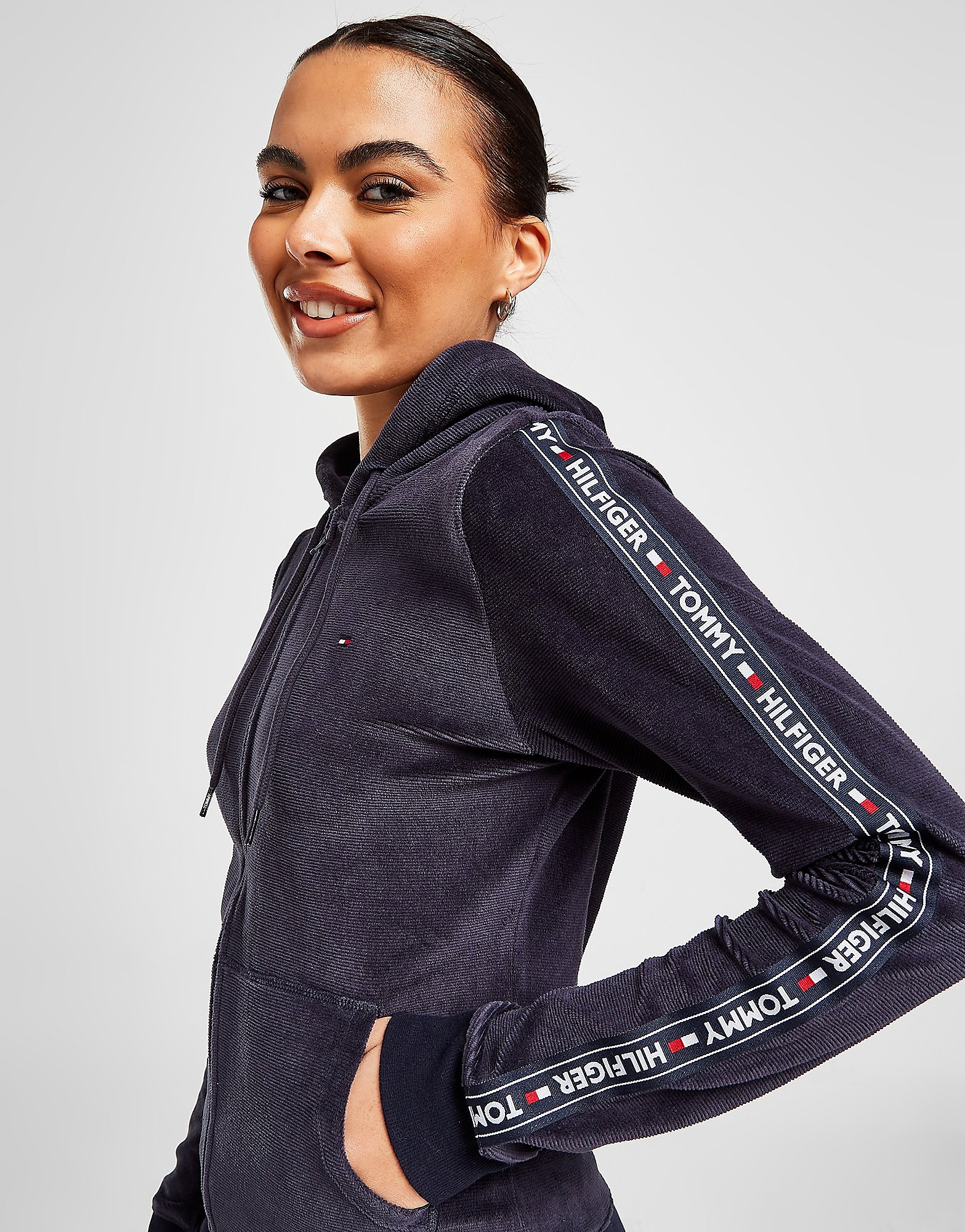 

Tommy Hilfiger Velour Hoodie - Blue - Womens, Blue