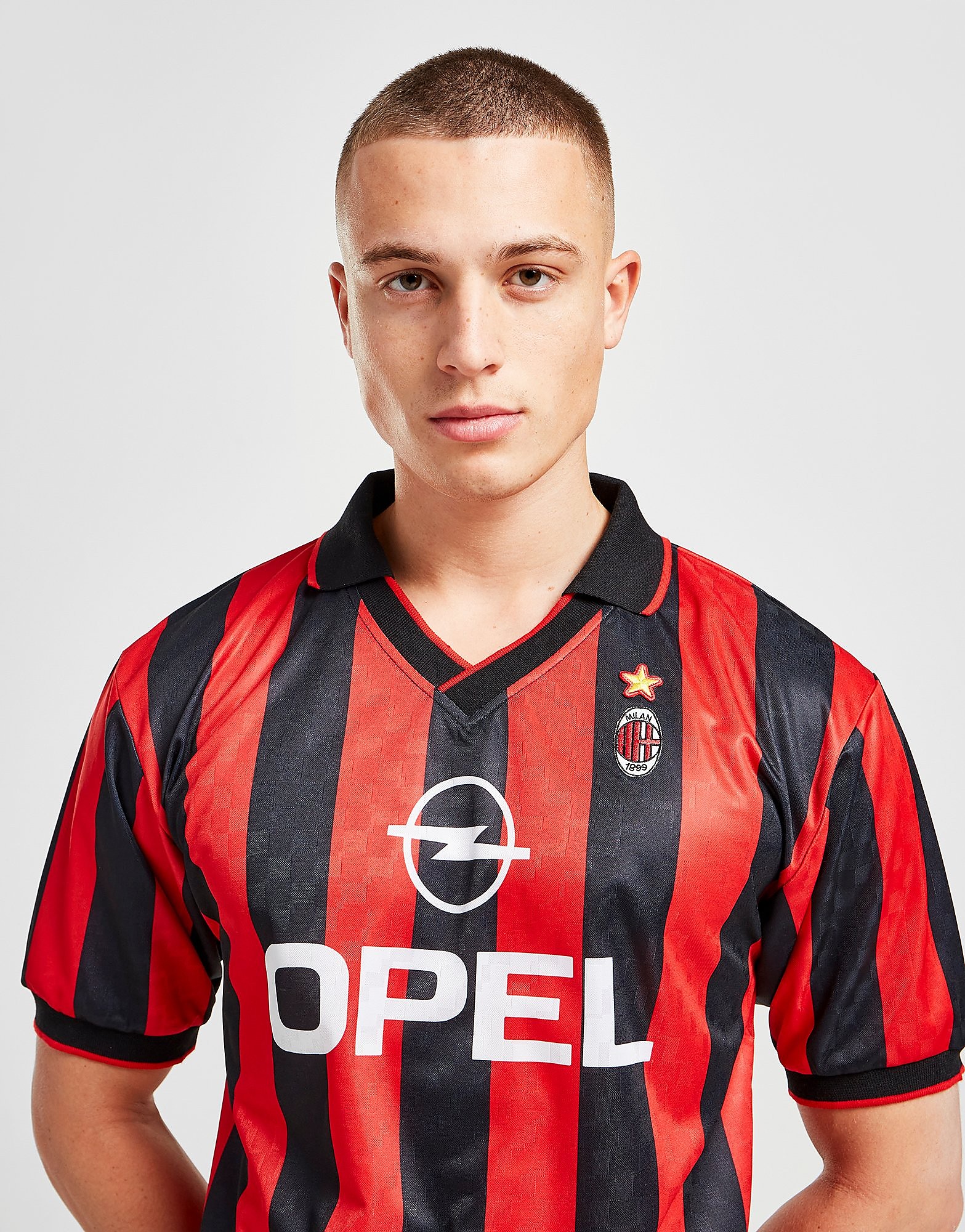

Score Draw AC Milan '96 Home Retro Shirt - Red/Black - Mens, Red/Black