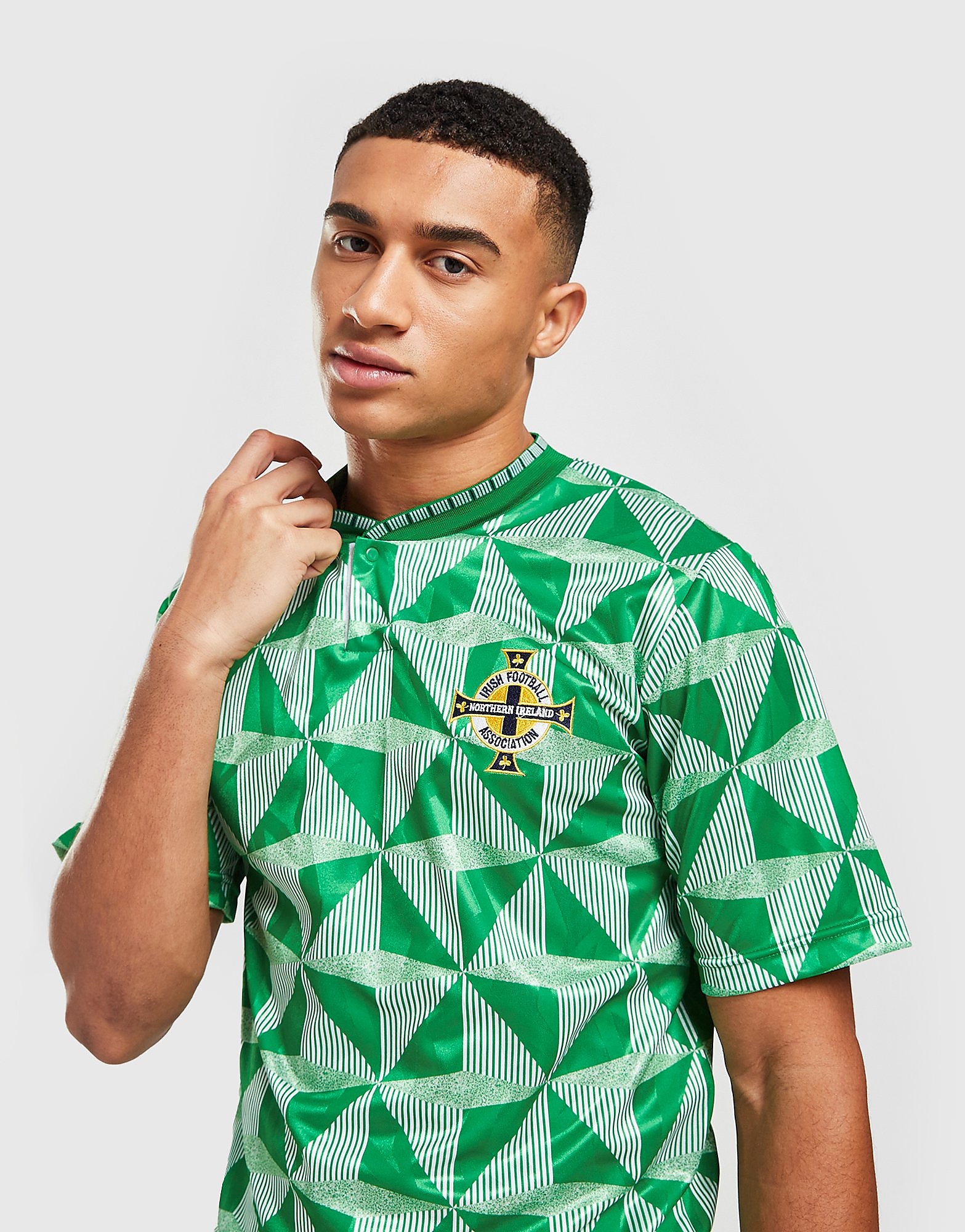 

Score Draw Northern Ireland '90 Retro Home Shirt - Green - Mens, Green