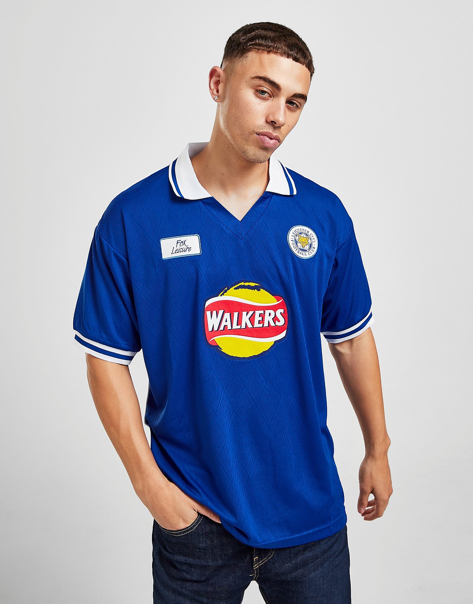 Score Draw Camisola Leicester City FC '00 Retro - Azul - Mens, Azul