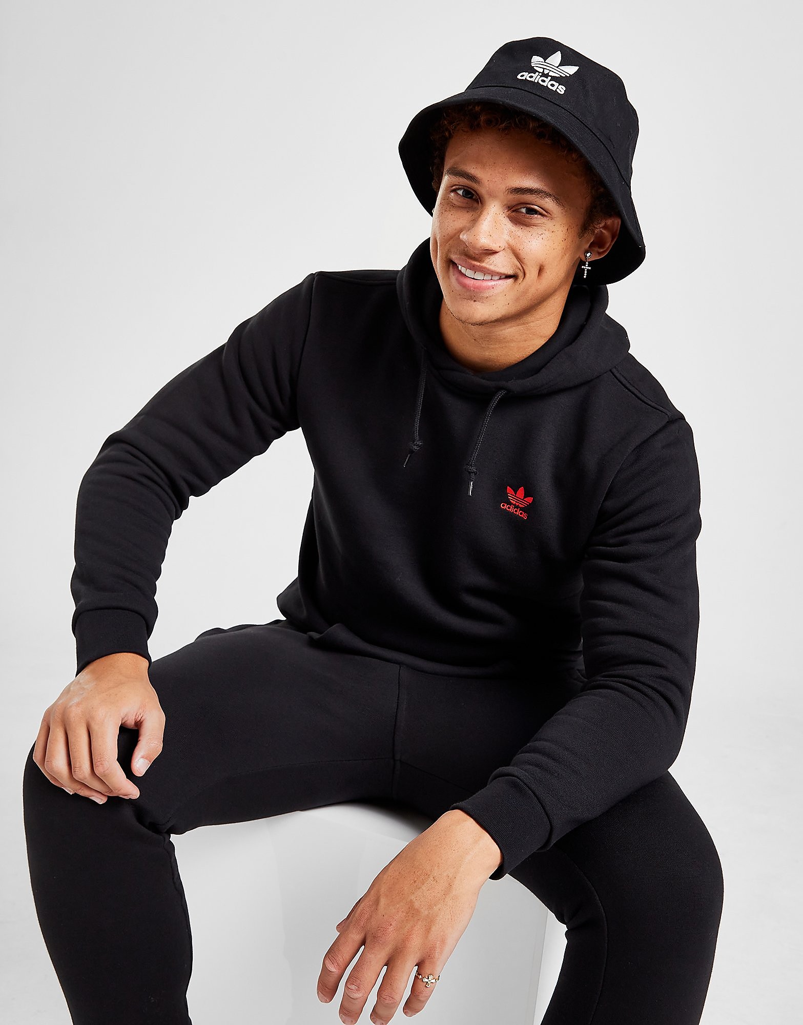 

adidas Originals Trefoil Essential Hoodie - Black - Mens, Black