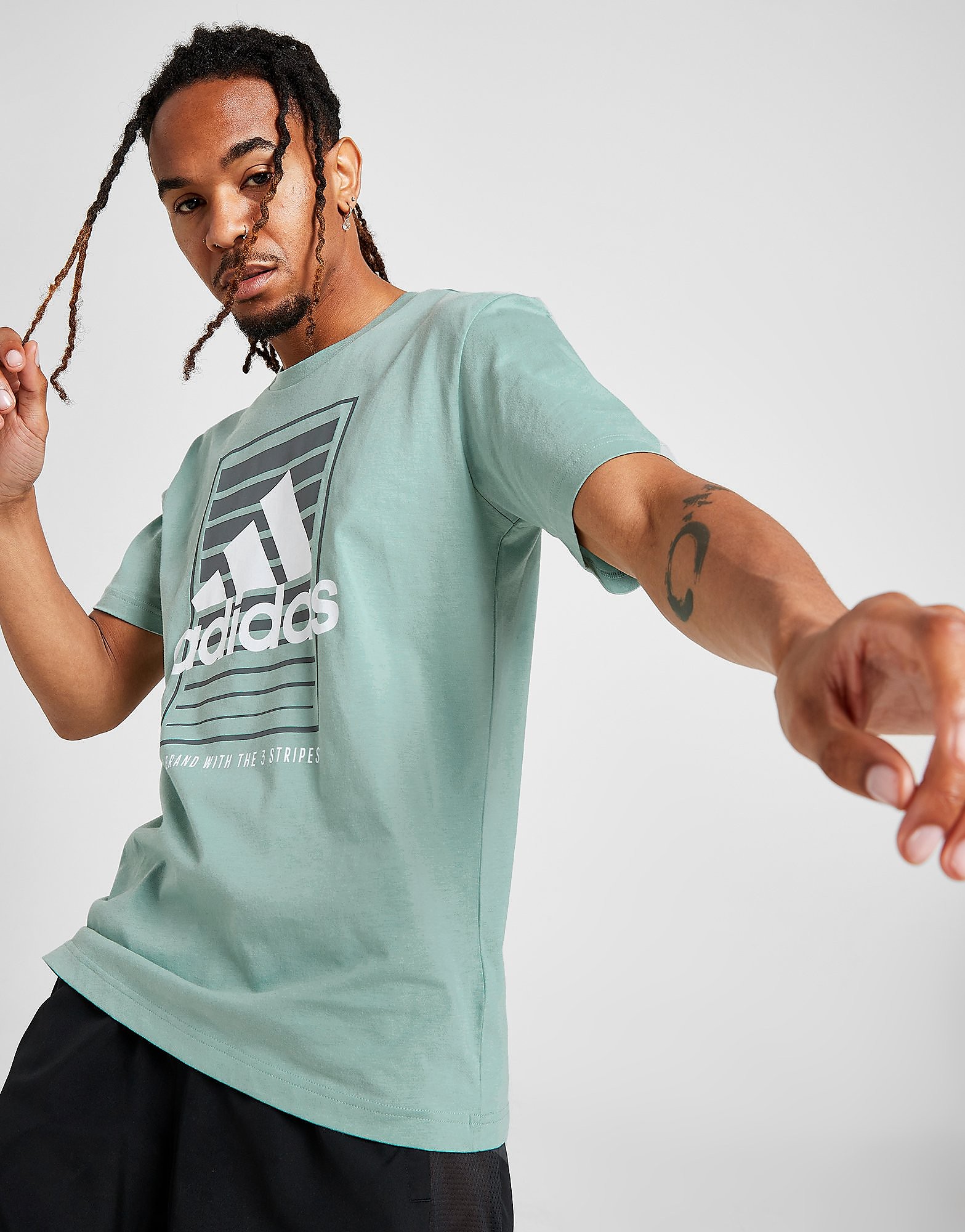 

adidas Badge Of Sport Box Fade T-Shirt - Only at JD - Green, Green