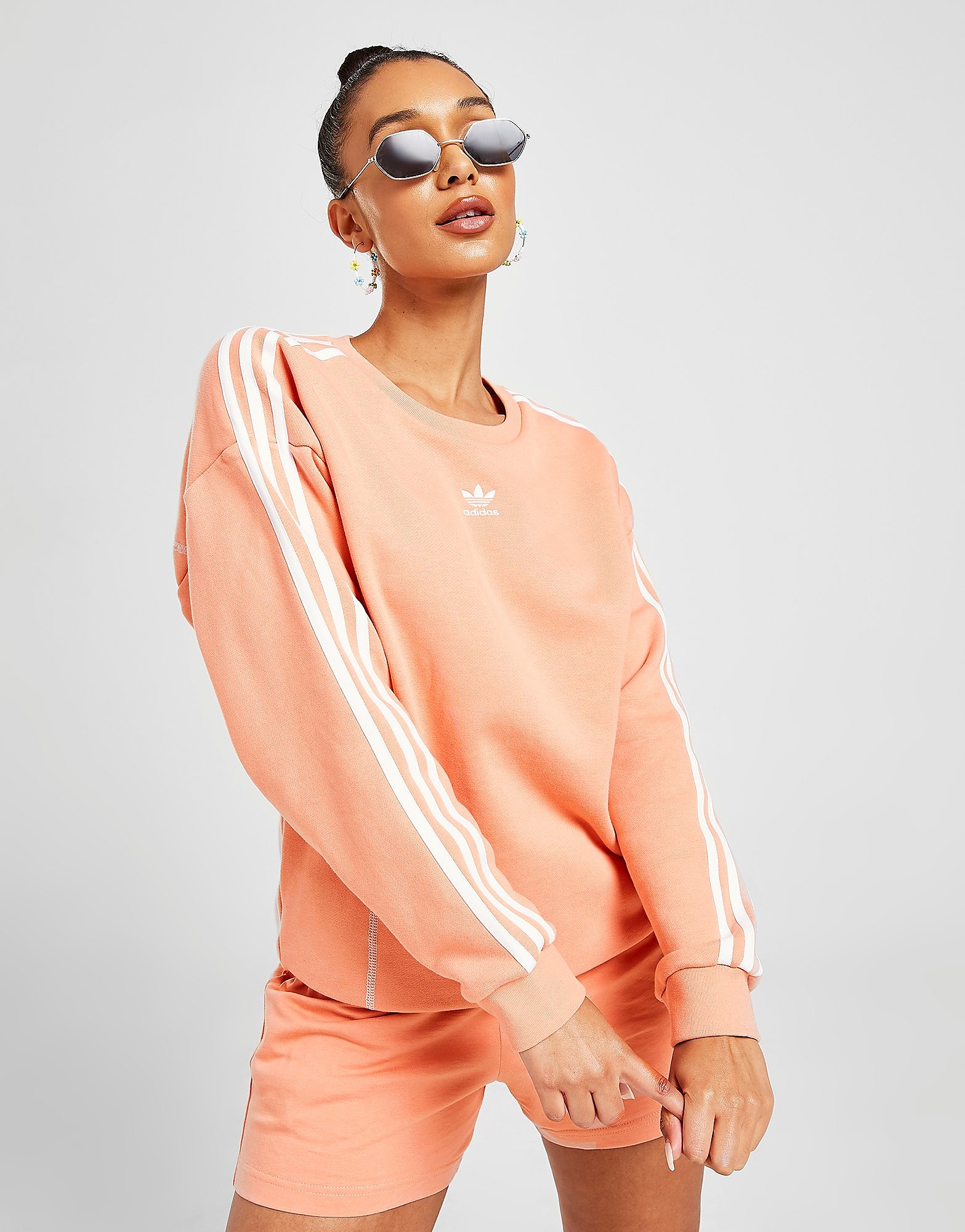 

adidas Originals Stitch Trefoil Crew Sweatshirt - Only at JD - Pink - Womens, Pink