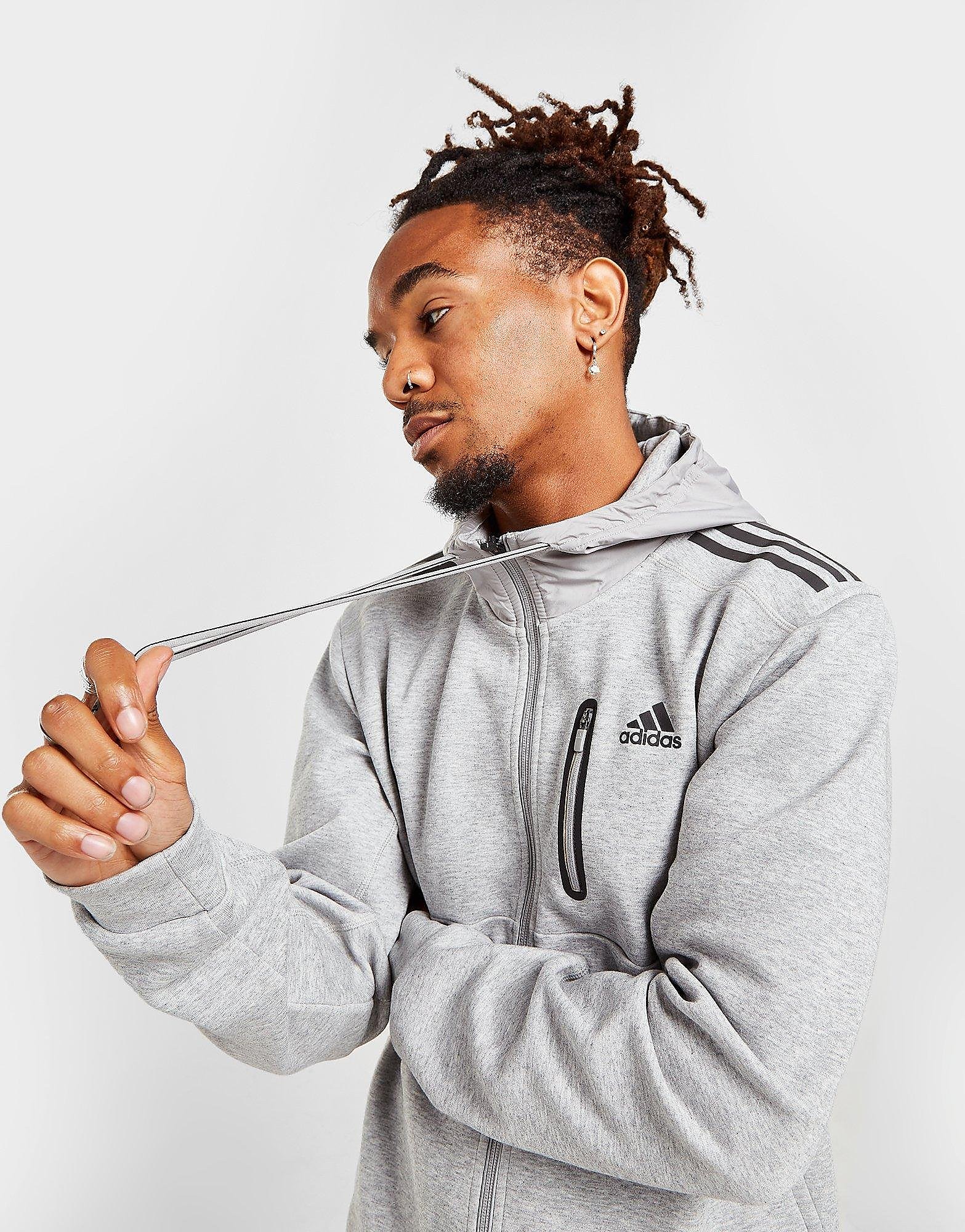 

adidas Tech Full Zip Hoodie - Grey - Mens, Grey