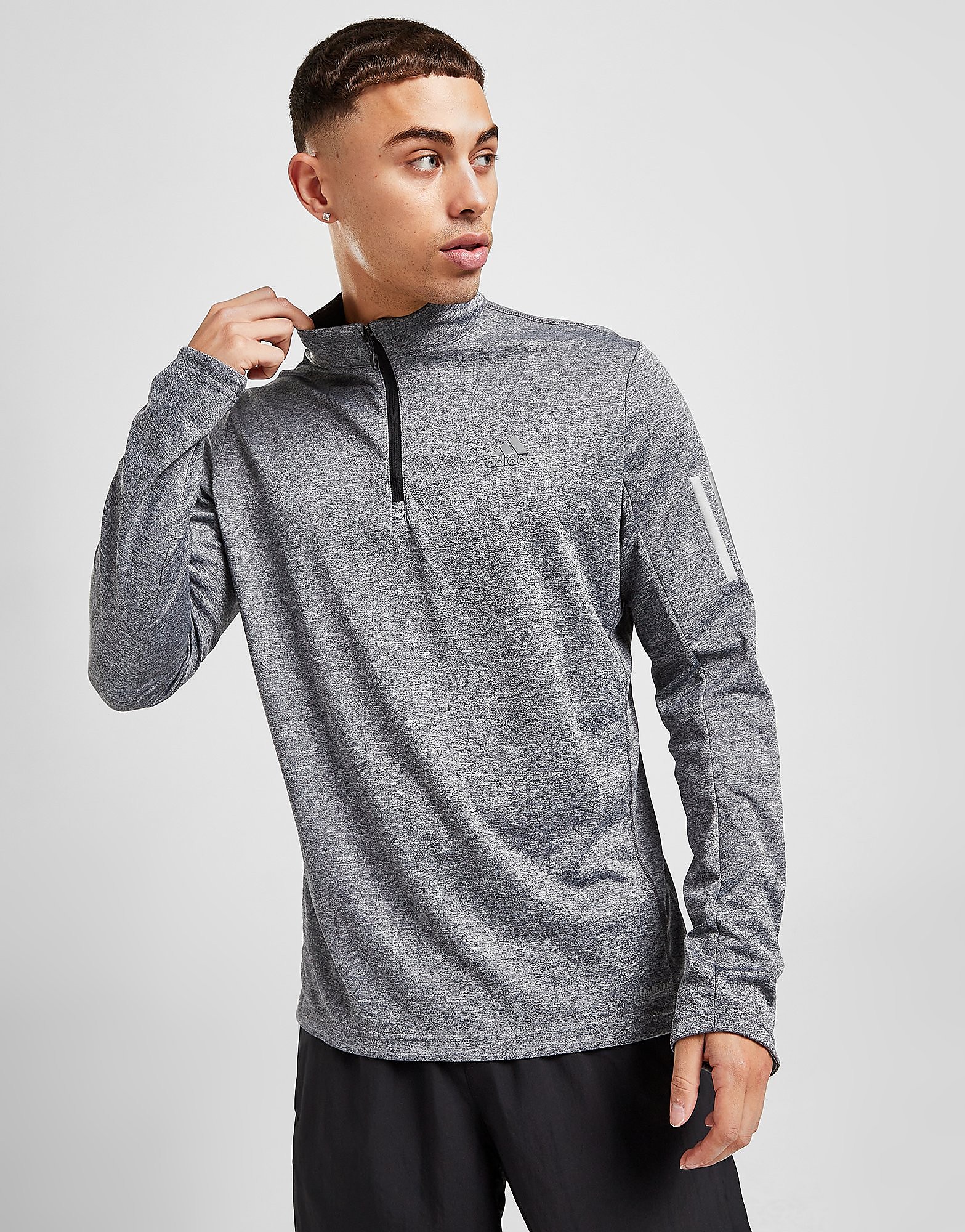 

adidas Tech Reflective 1/4 Zip Track Top - Grey - Mens, Grey
