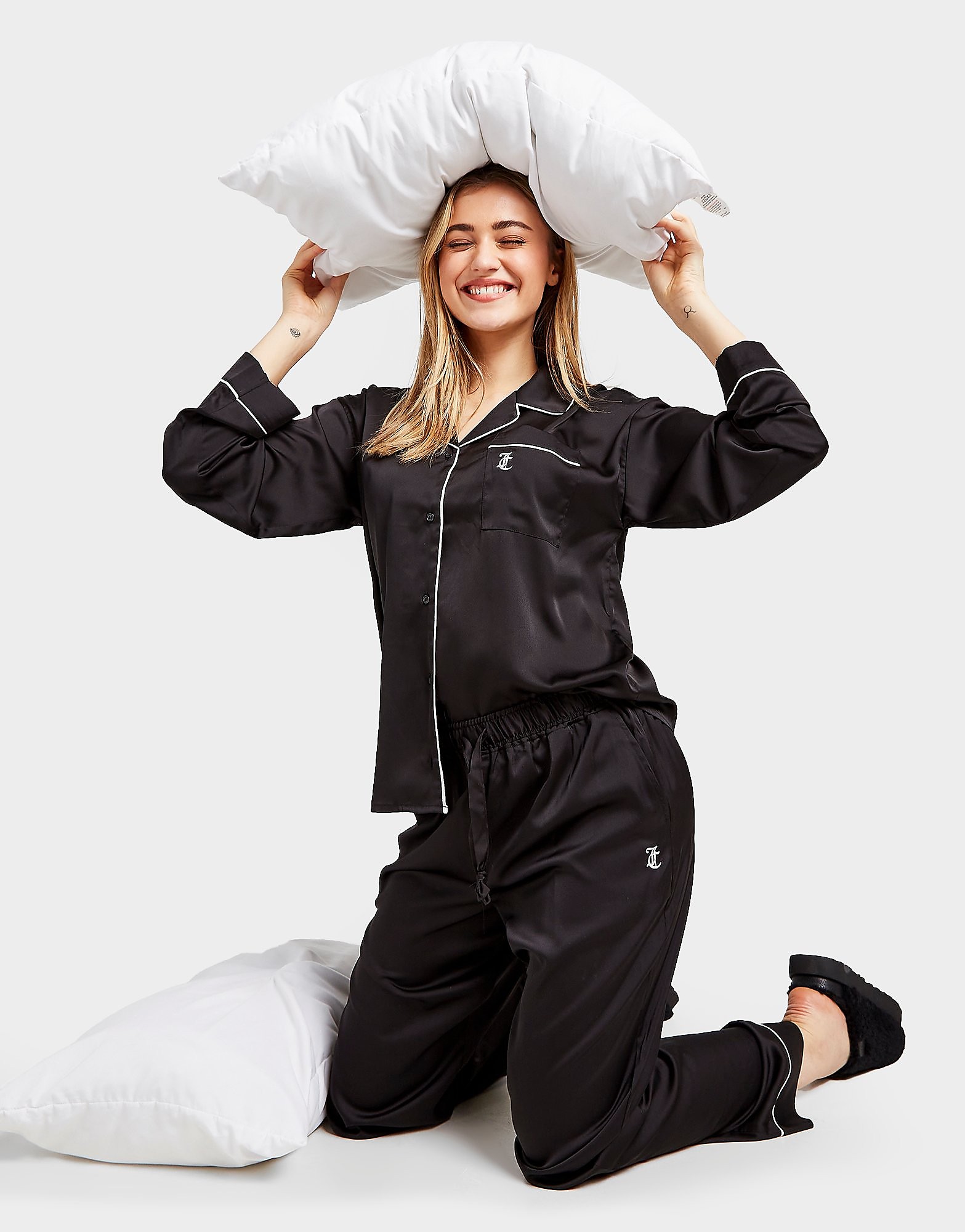 

JUICY COUTURE Satin Pyjama Pants - Black - Womens, Black