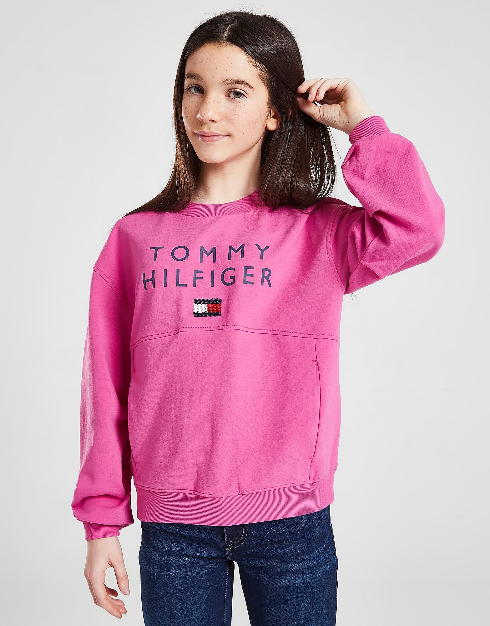 

Tommy Hilfiger Girls' Sequin Crew Sweatshirt Junior - Pink - Kids, Pink
