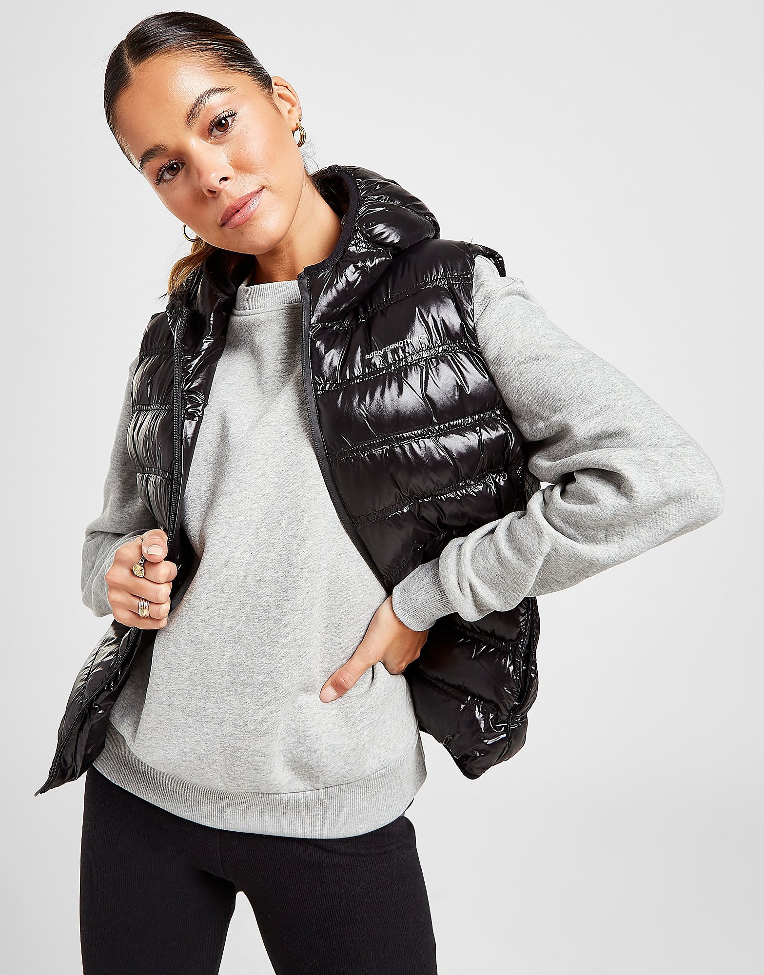 

Good For Nothing Romero Shine Gilet - Black - Womens, Black