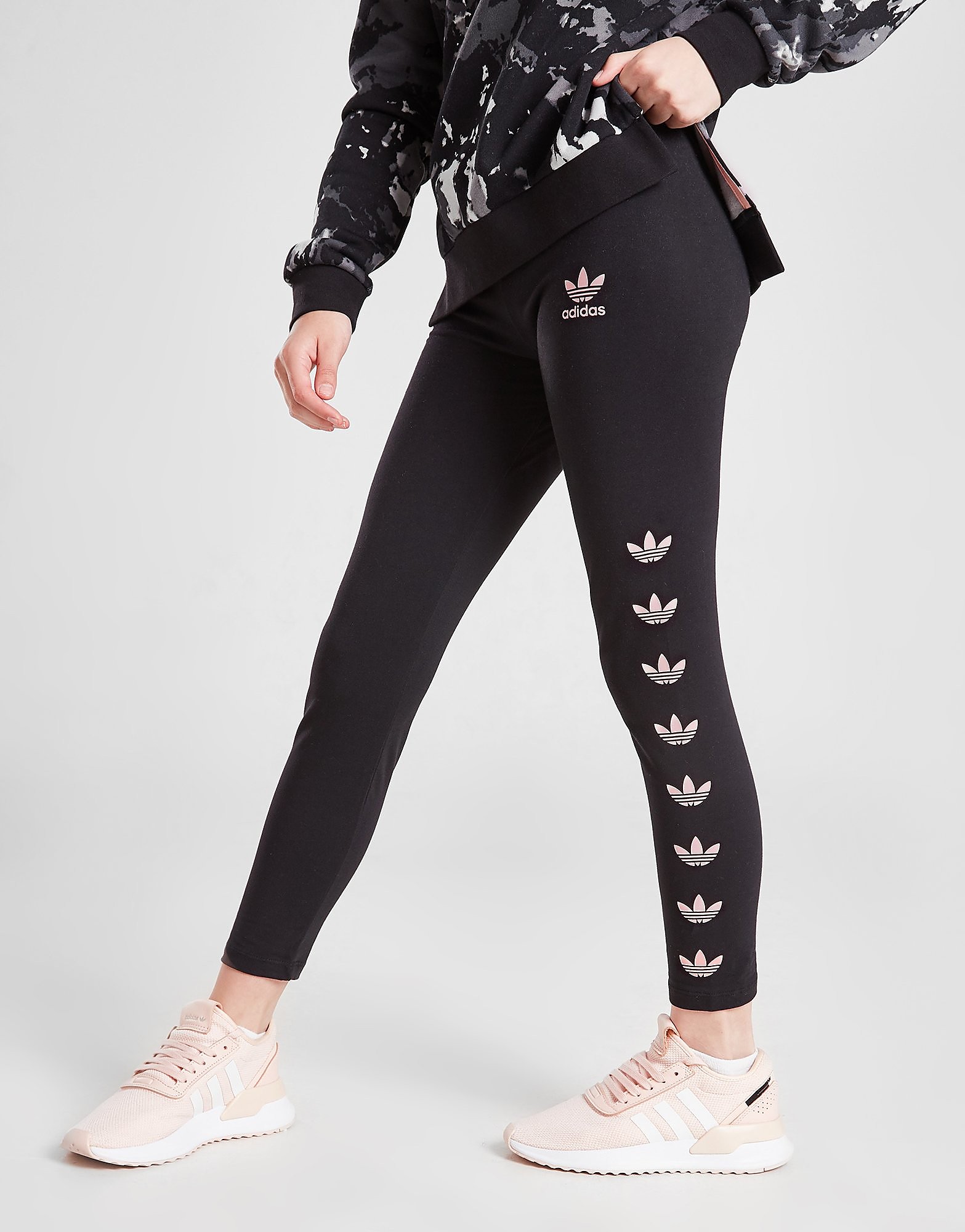 

adidas Originals Girls' Repeat Trefoil Leggings Junior - Only at JD - BLACK - Kids, BLACK