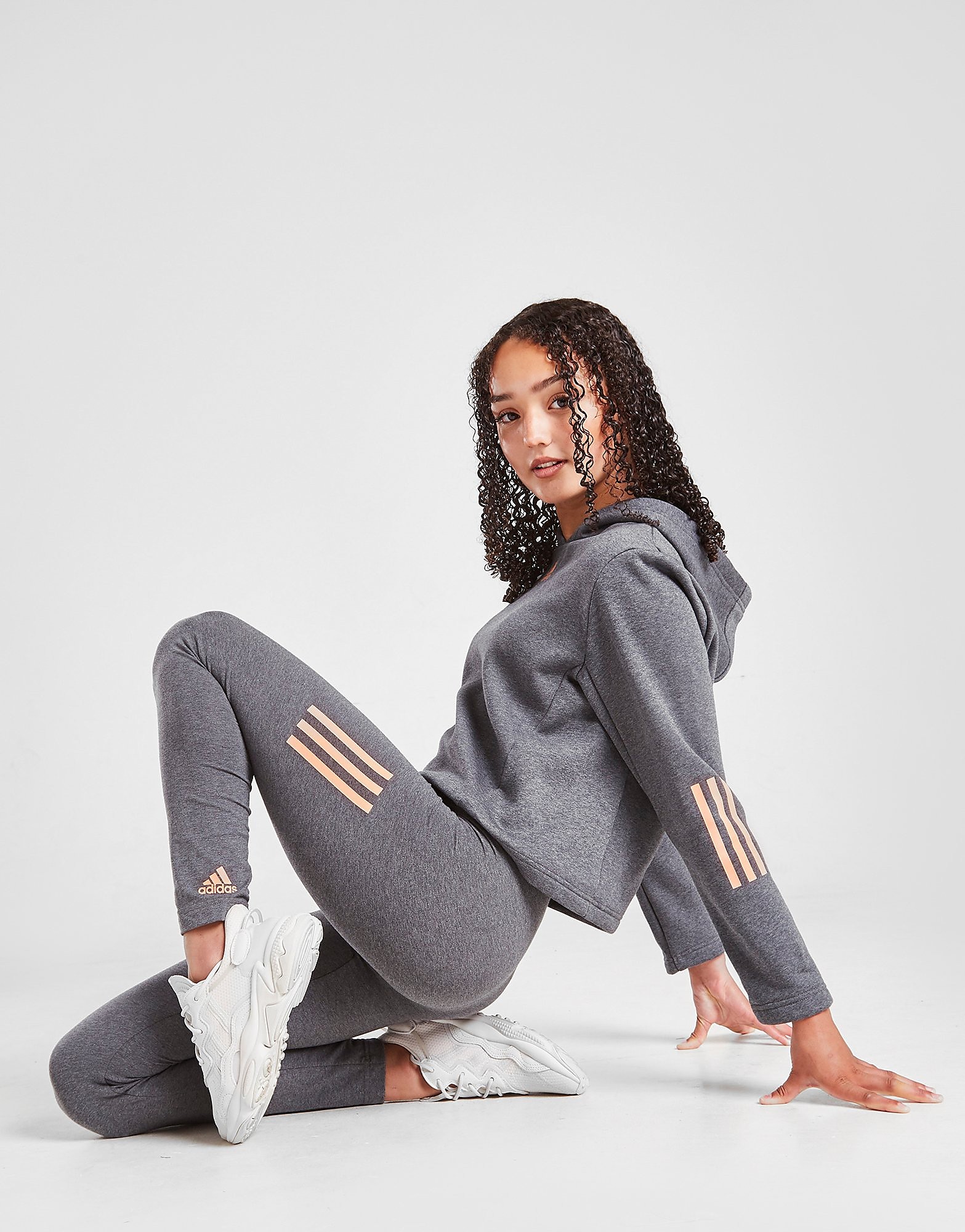 

adidas Girls' Badge of Sport Hoodie/Leggings Set Junior - Only at JD - Grey - Kids, Grey