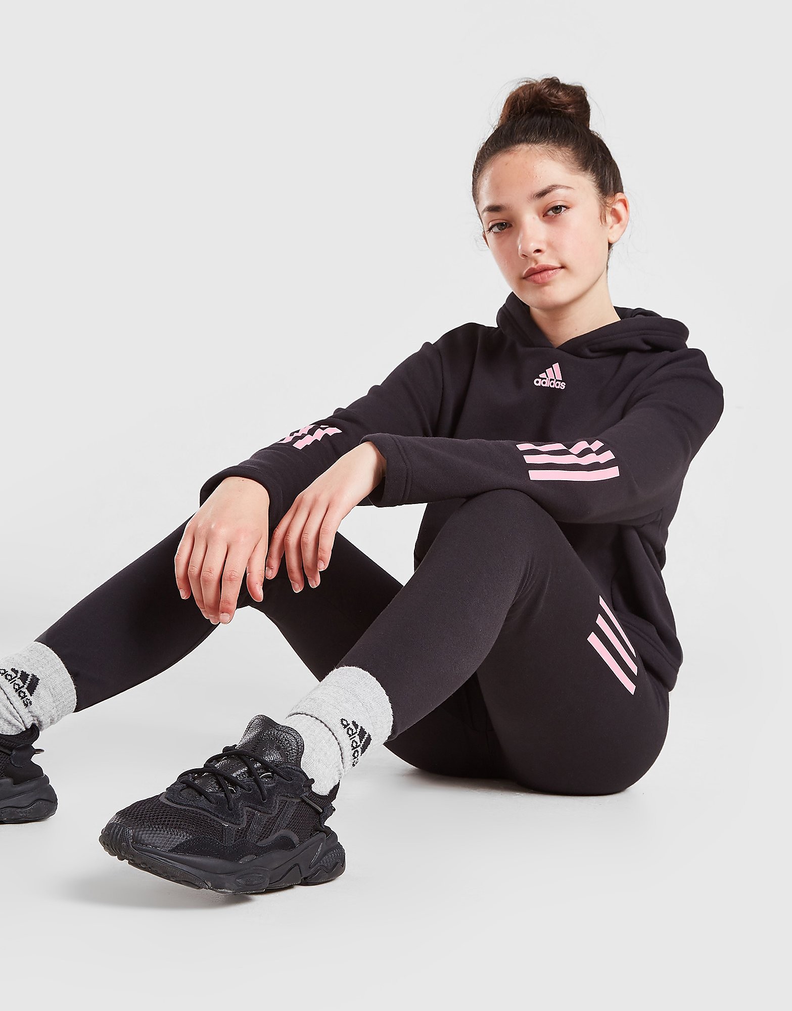 

adidas Girls' Badge of Sport Hoodie/Leggings Set Junior - Only at JD - Black - Kids, Black