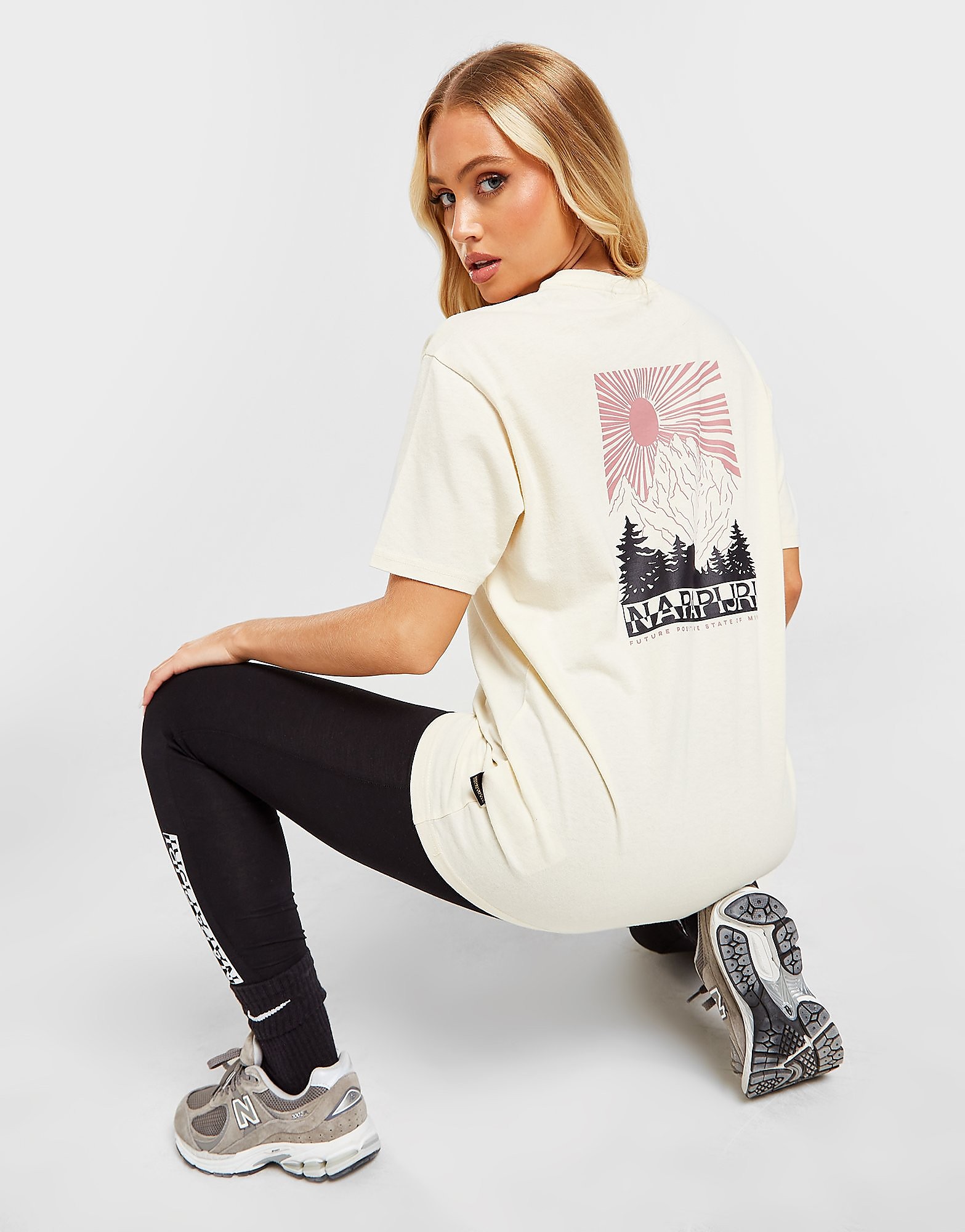 Napapijri Mountain Graphic T-Shirt - White - Womens, White