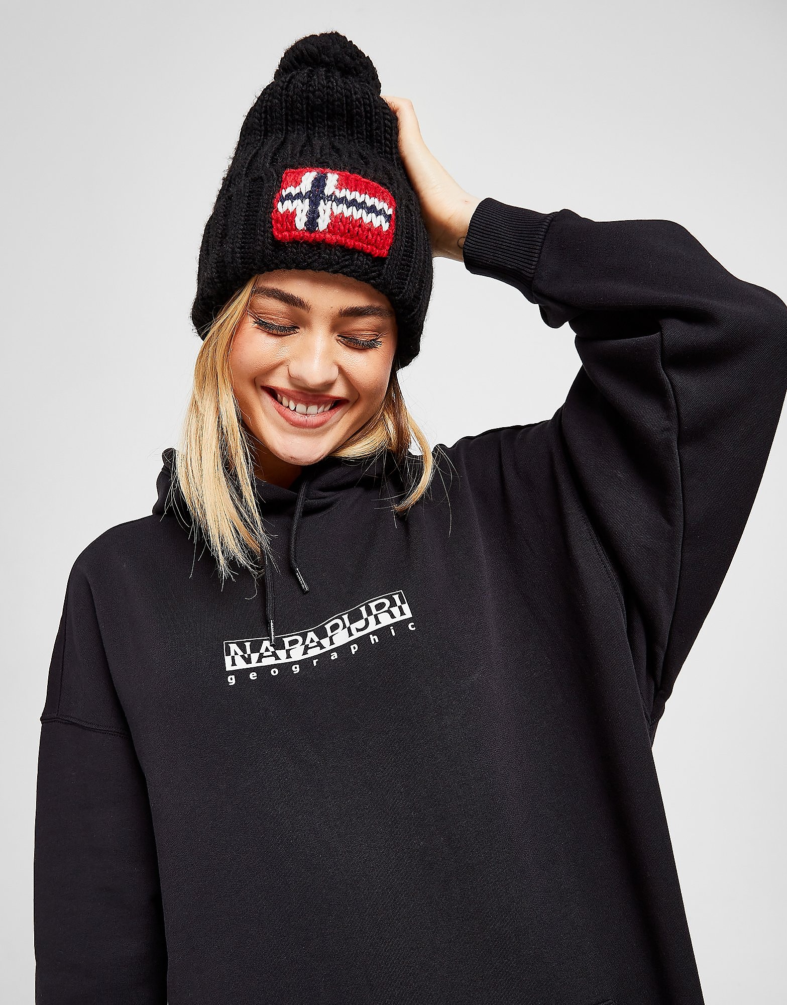 

Napapijri Overhead Box Logo Hoodie - Black - Womens, Black