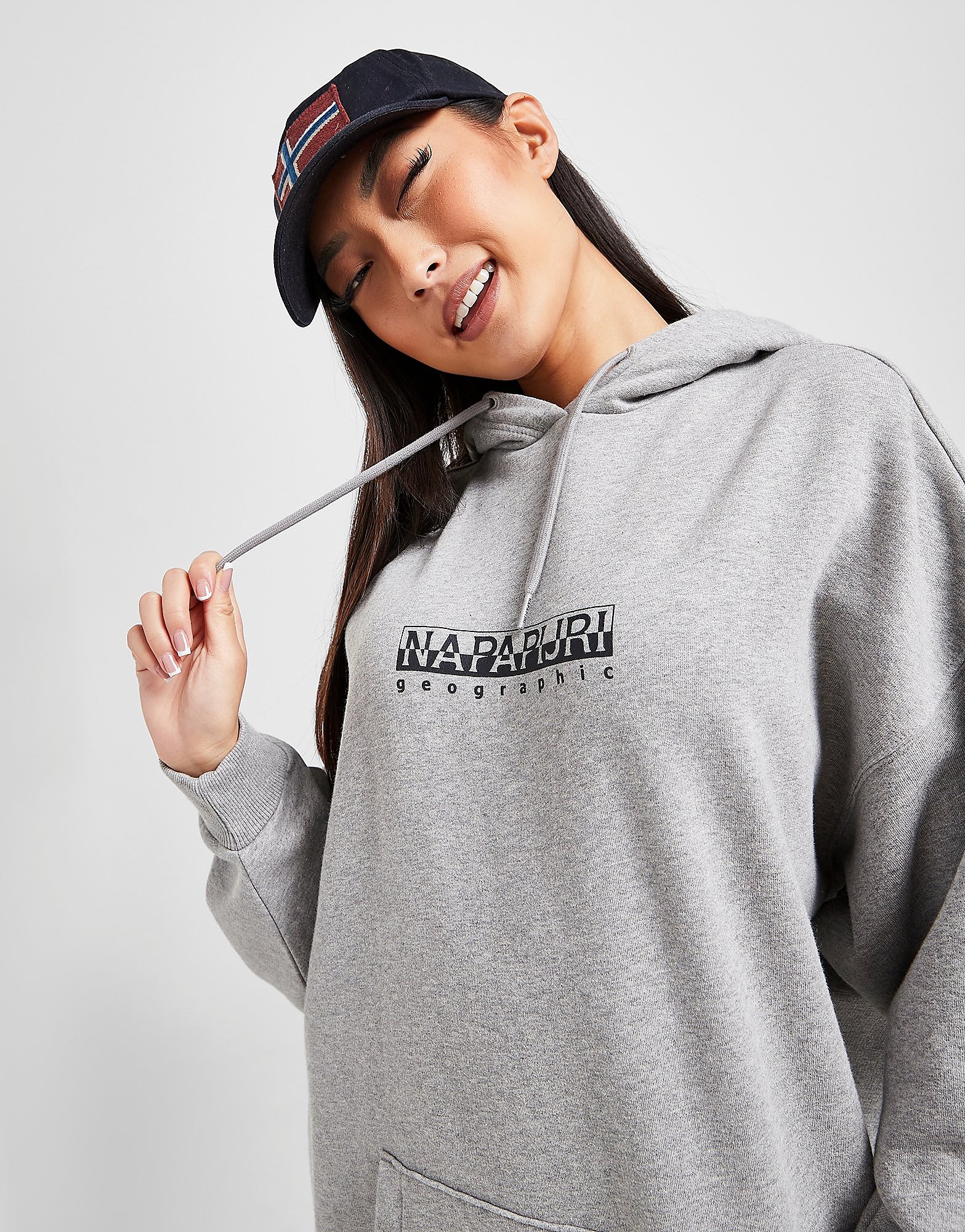 

Napapijri Overhead Box Logo Hoodie - Grey - Womens, Grey