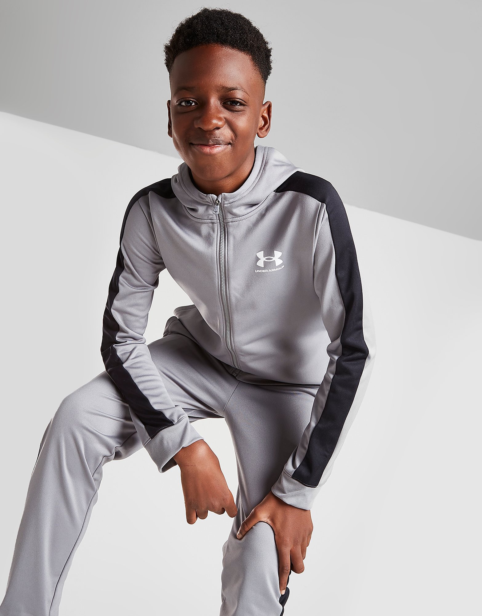

Under Armour Poly Hooded Tracksuit Junior - Grey - Kids, Grey