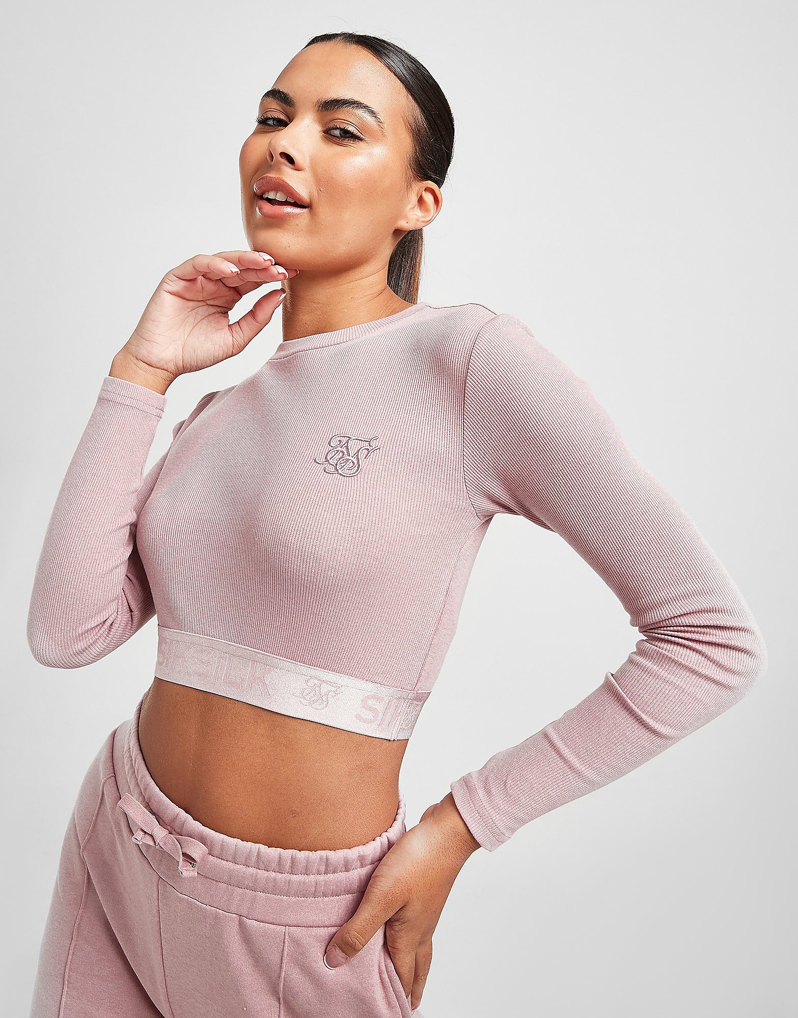 

SikSilk Rib Tape Crop Top - Pink - Womens, Pink