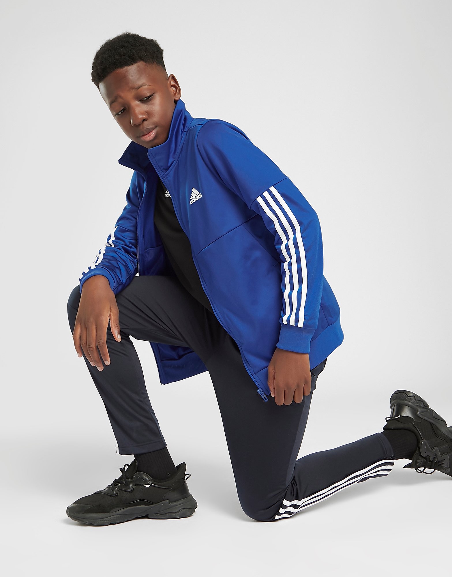 

adidas 3-Stripes Team Tracksuit Junior - Bold Blue / White - Kids, Bold Blue / White