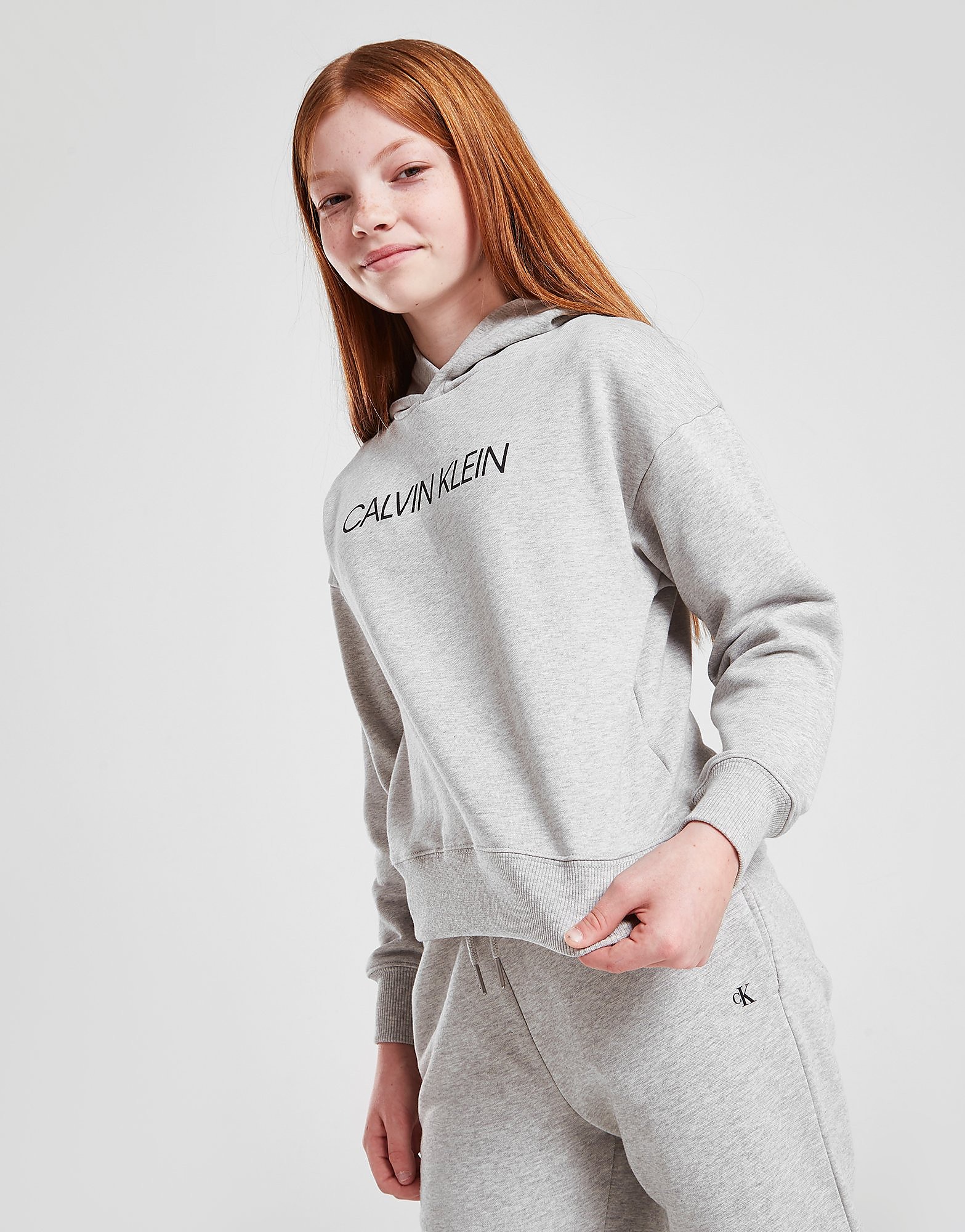 

Calvin Klein Girls' Boxy Logo Cropped Hoodie Junior - Grey - Kids, Grey