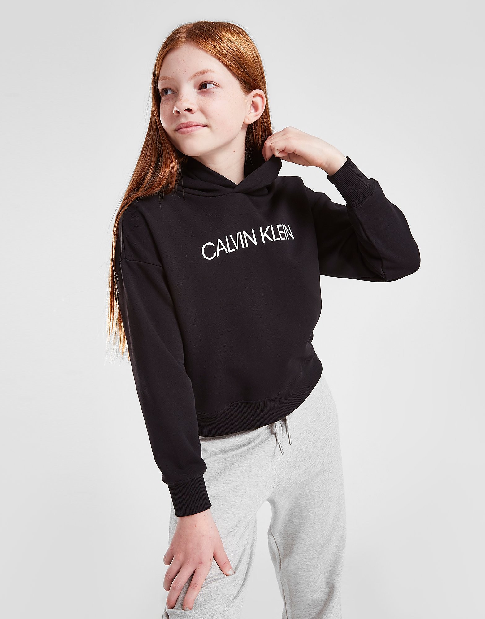 

Calvin Klein Girls' Boxy Logo Cropped Hoodie Junior - Black - Kids, Black