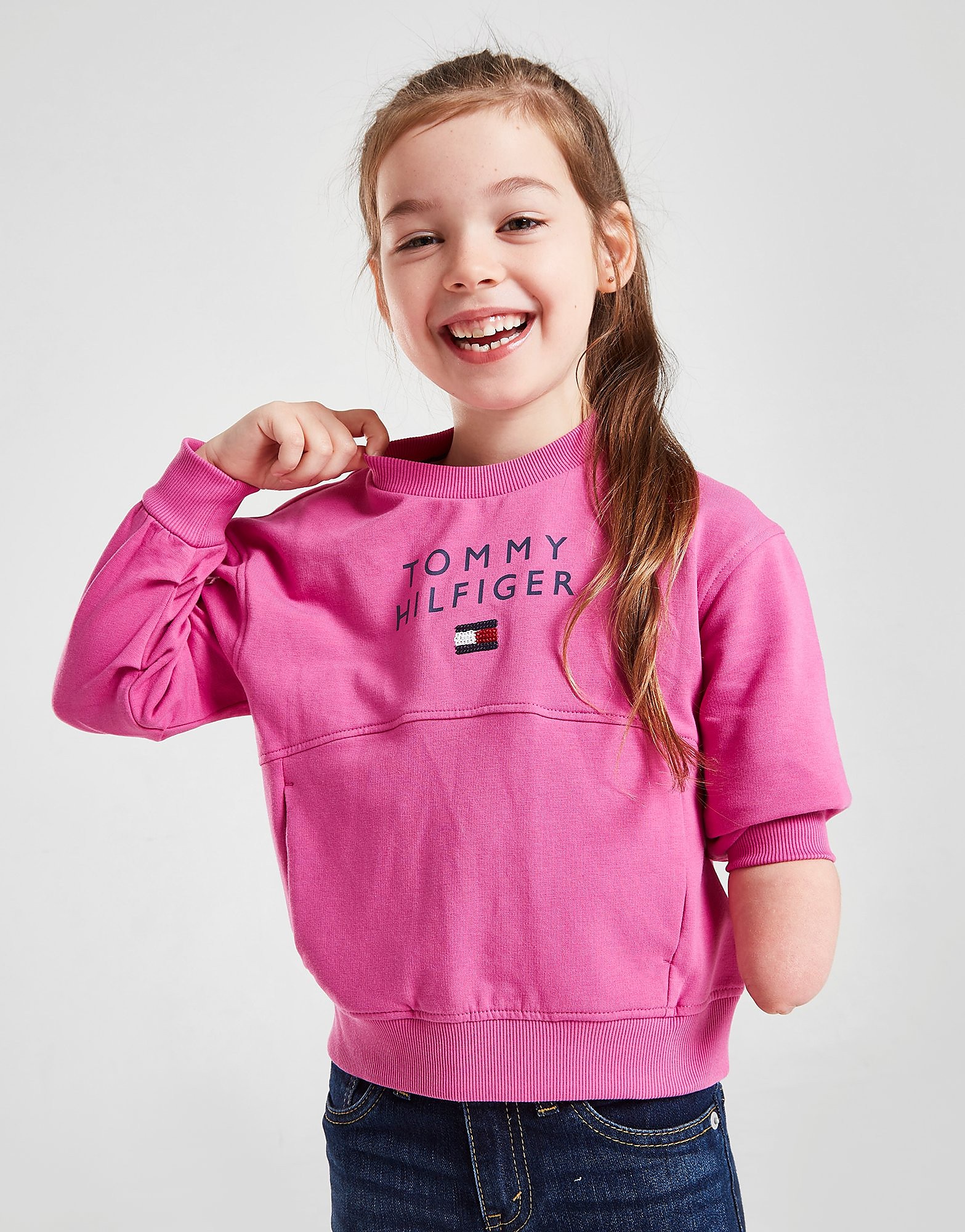 

Tommy Hilfiger Girls' Pleated Sleeves Crew Sweatshirt Children - Pink - Kids, Pink