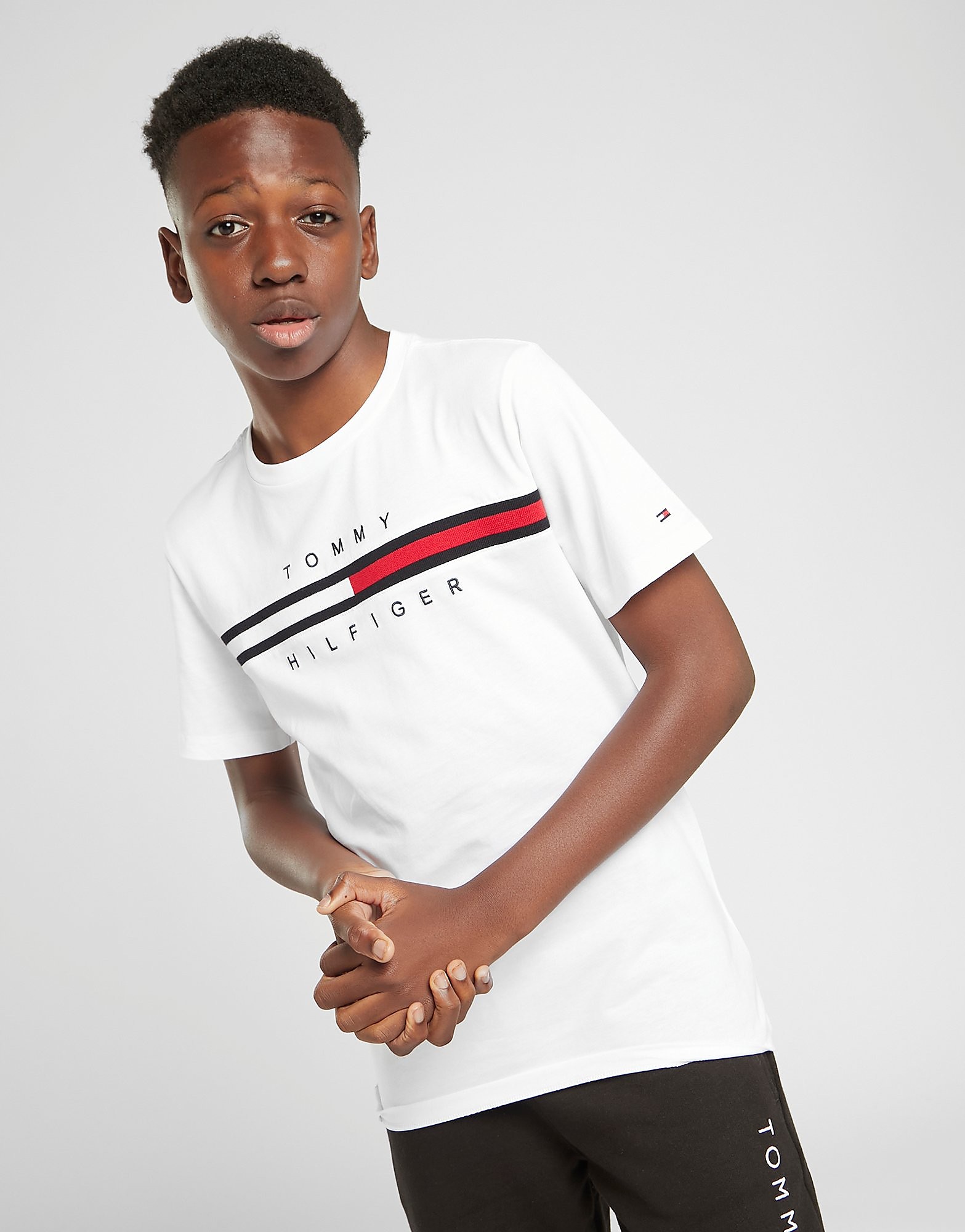 

Tommy Hilfiger Flag Rib T-Shirt Junior - White - Kids, White