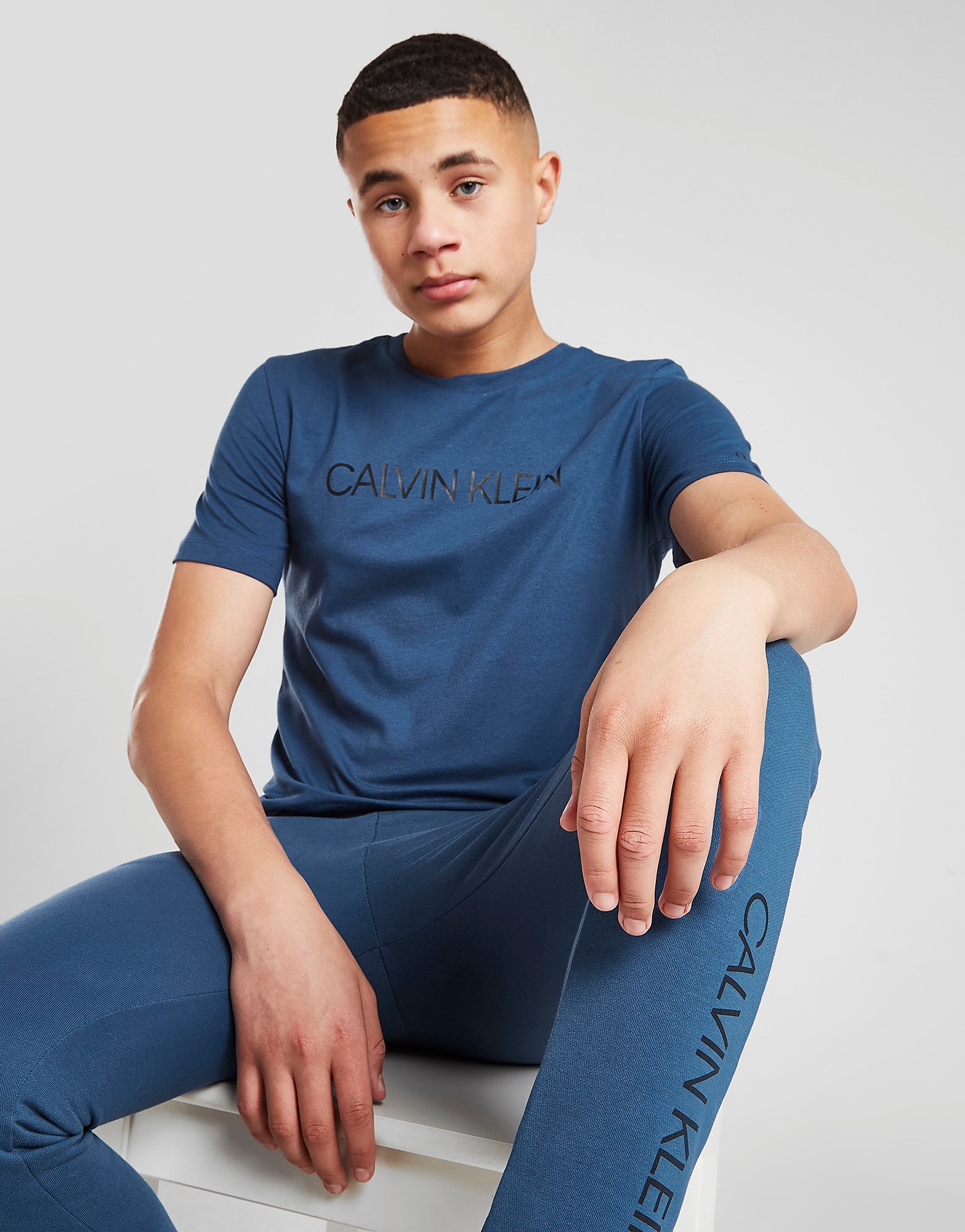 

Calvin Klein Institutional Logo T-Shirt Junior - Blue - Kids, Blue