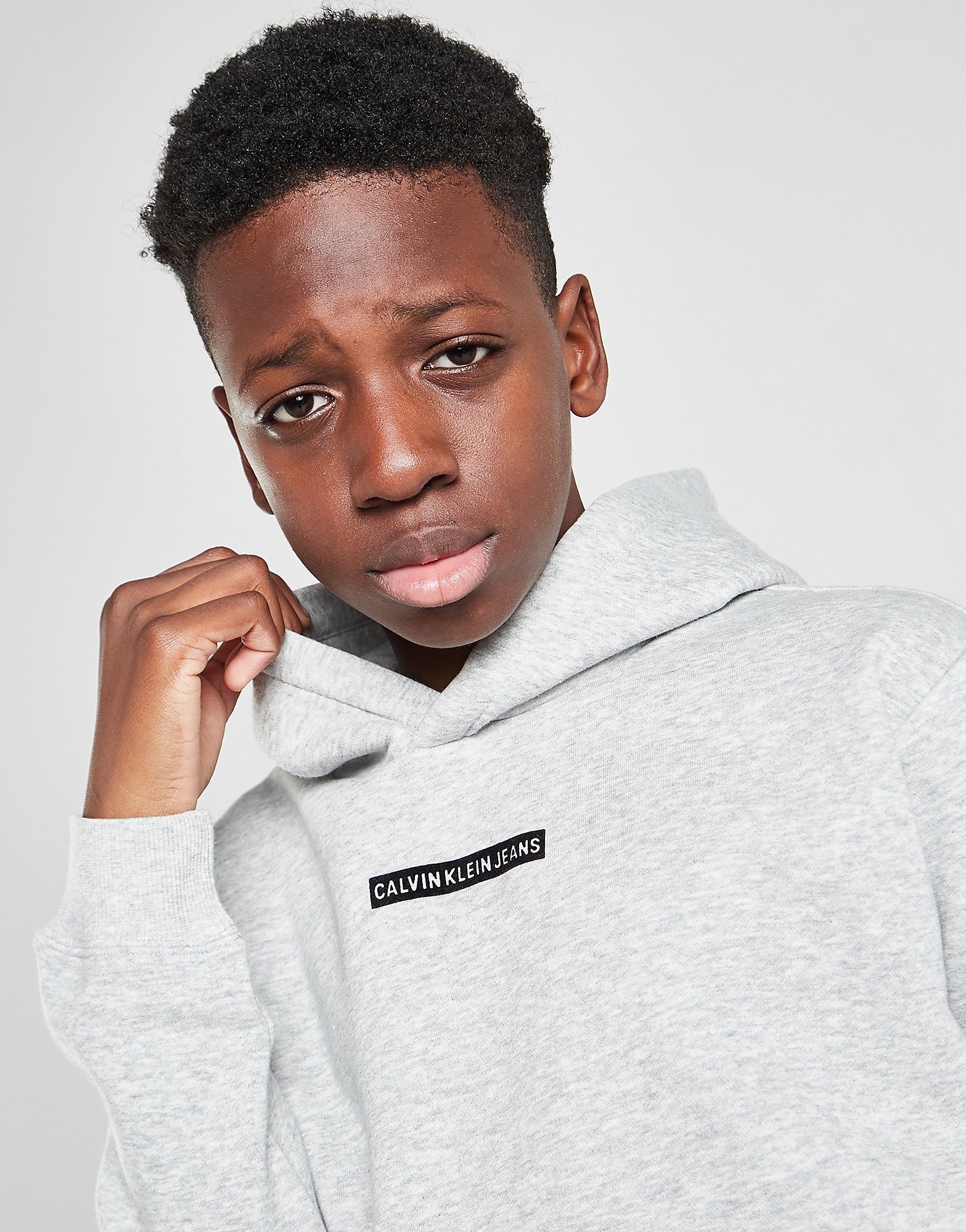 Calvin Klein Mini Logo Overhead Hoodie Junior - Grey - Kids, Grey