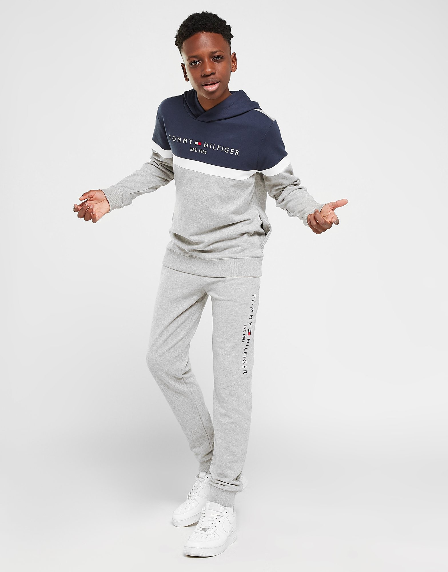 

Tommy Hilfiger Colour Block Essential Hooded Tracksuit Junior - Grey/Navy - Kids, Grey/Navy
