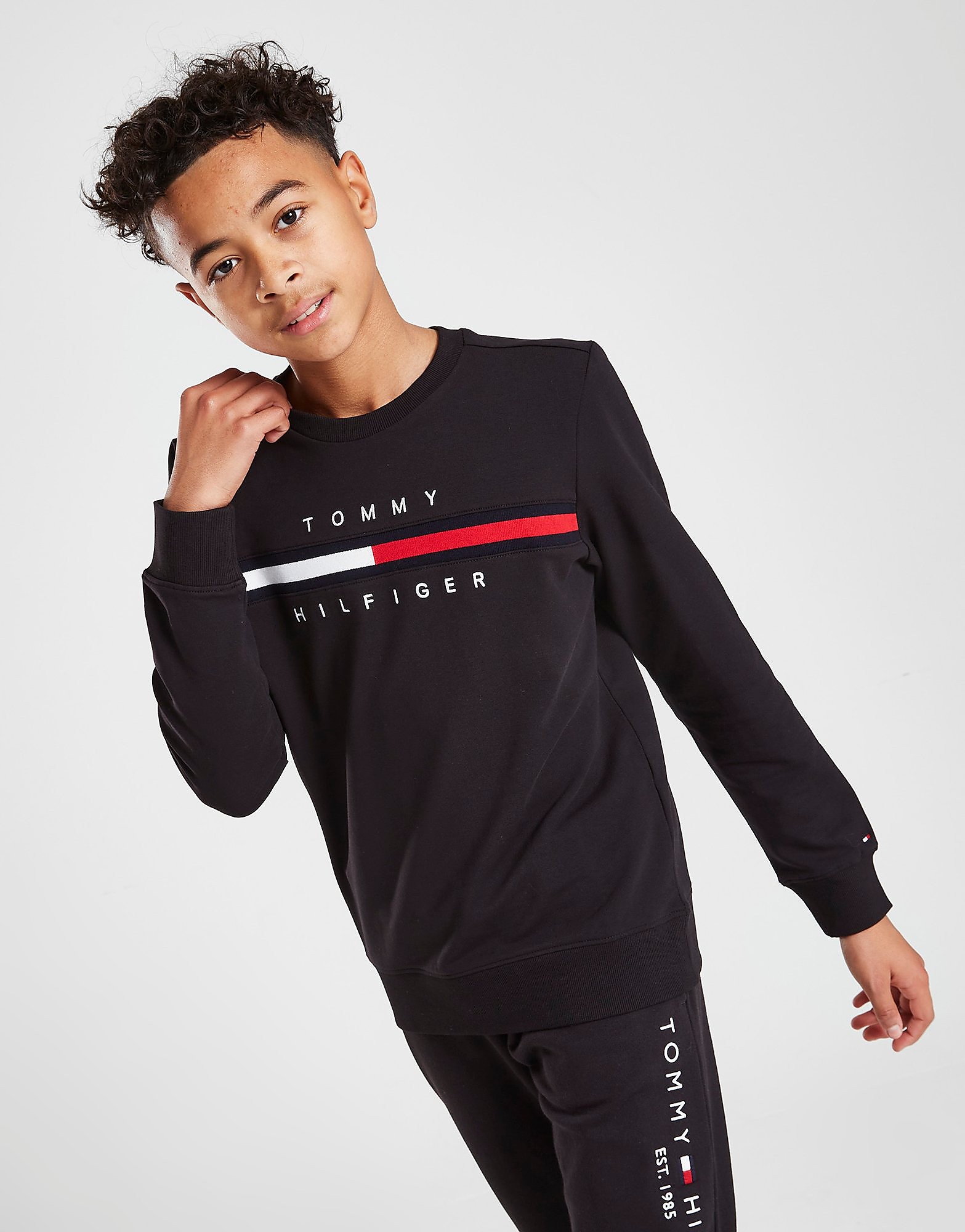 

Tommy Hilfiger Flag Crew Sweatshirt Junior - Black - Kids, Black