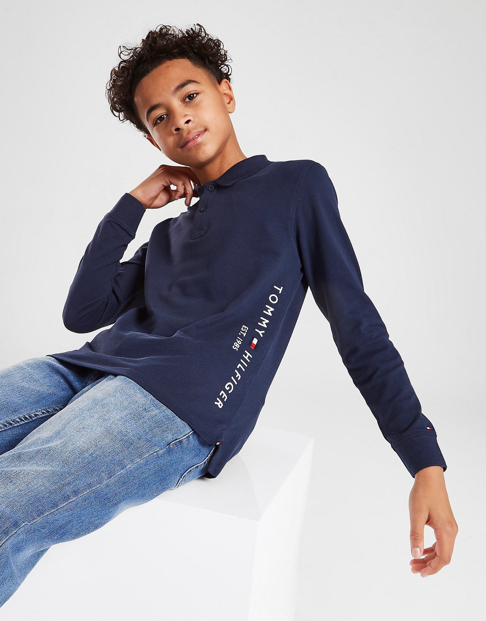 

Tommy Hilfiger Essential Long Sleeve Polo Shirt Junior - Navy - Kids, Navy