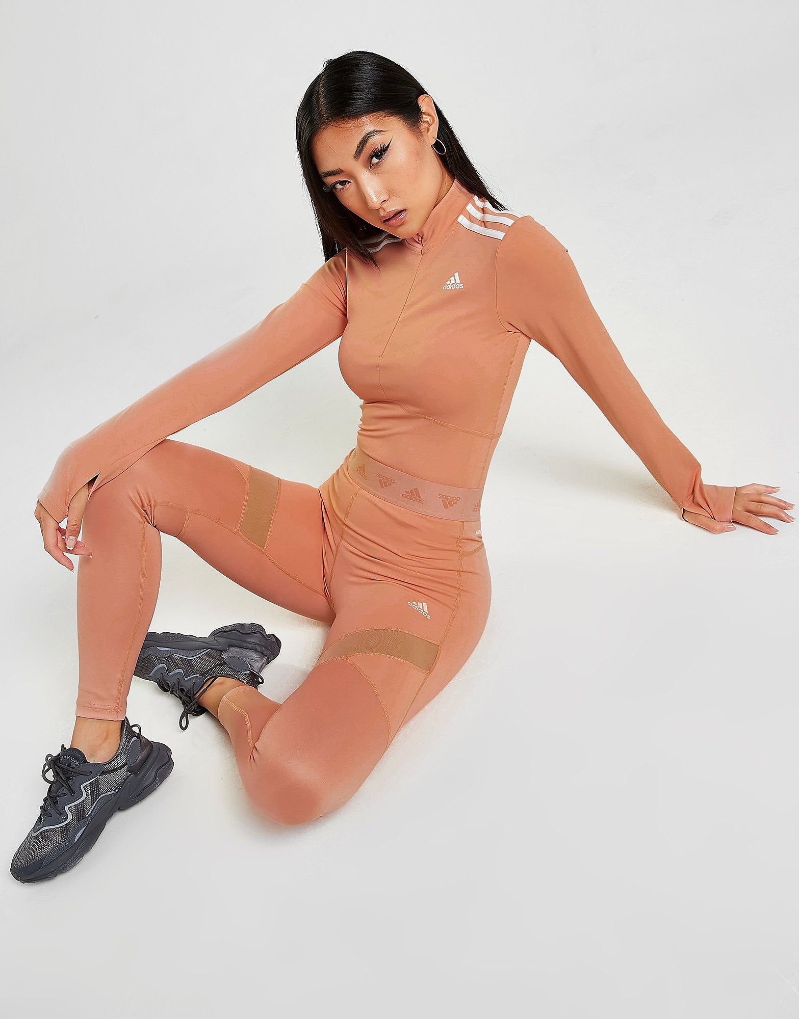 

adidas Shine Tape Tights - Ambient Blush - Womens, Ambient Blush