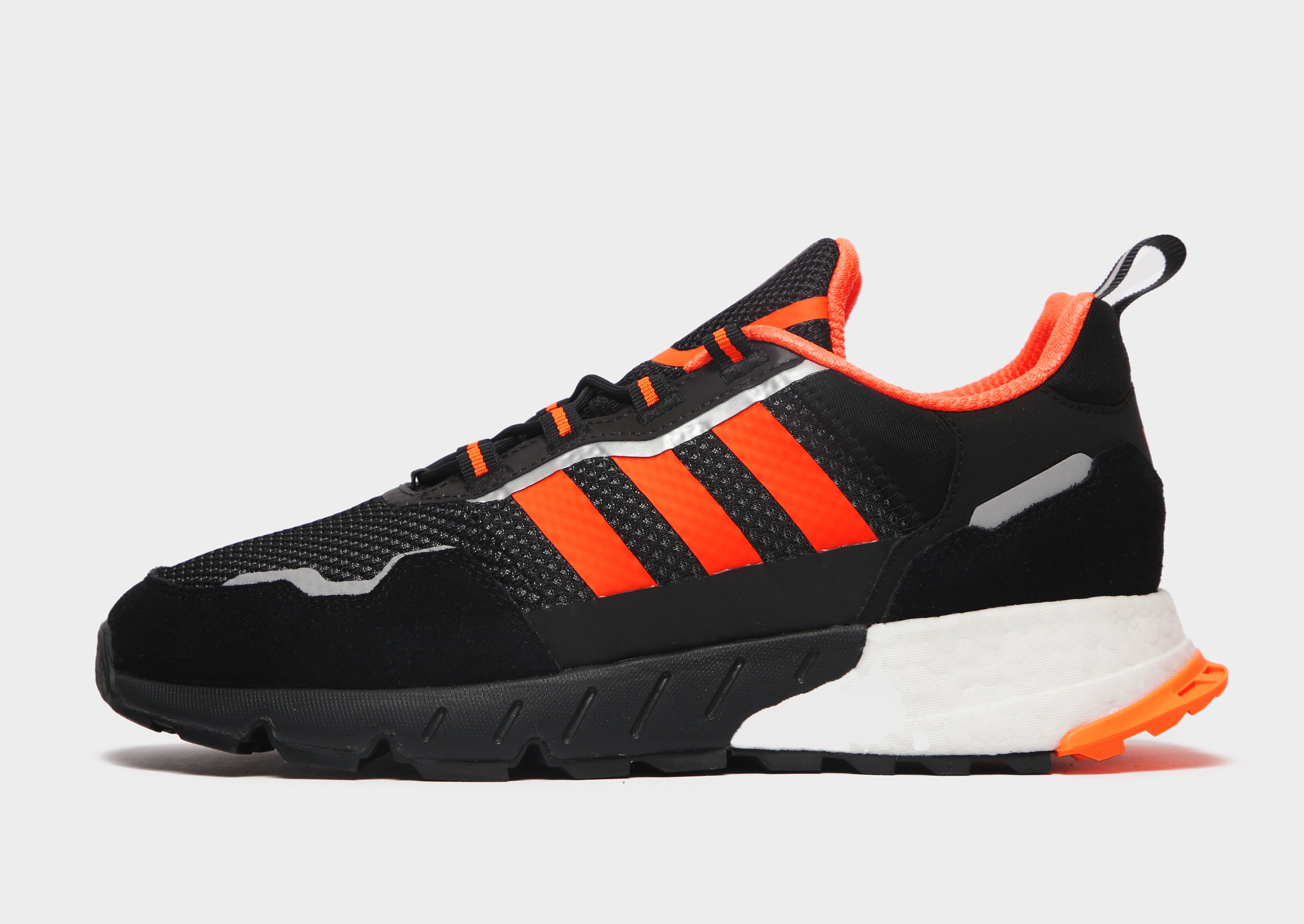 

adidas Originals ZX 1K Boost - Core Black / Solar Orange / Silver Metallic - Womens, Core Black / Solar Orange / Silver Metallic