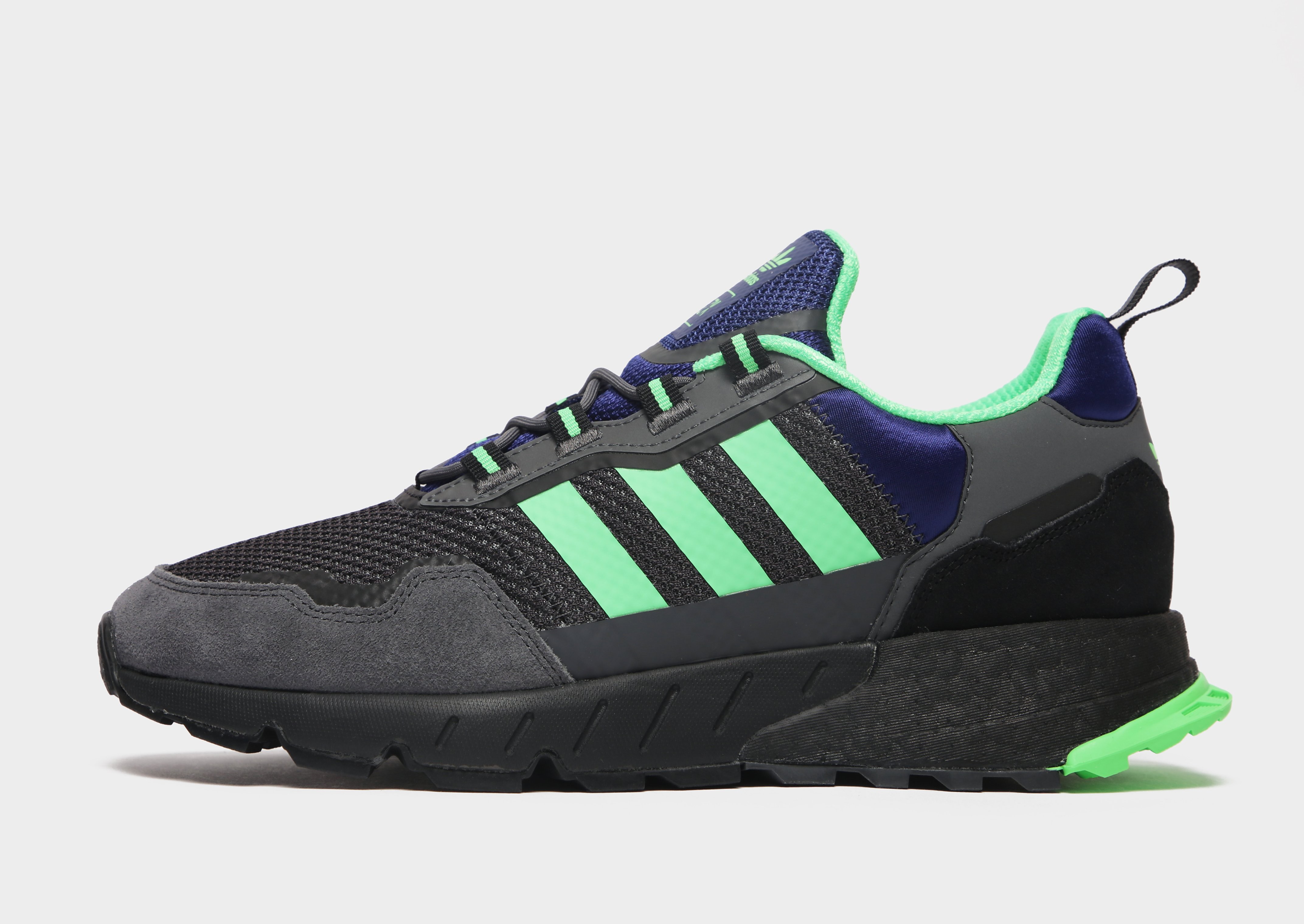 

adidas Originals ZX 1K Boost - Grey Six / Screaming Green / Core Black/Black - Womens, Grey Six / Screaming Green / Core Black/Black