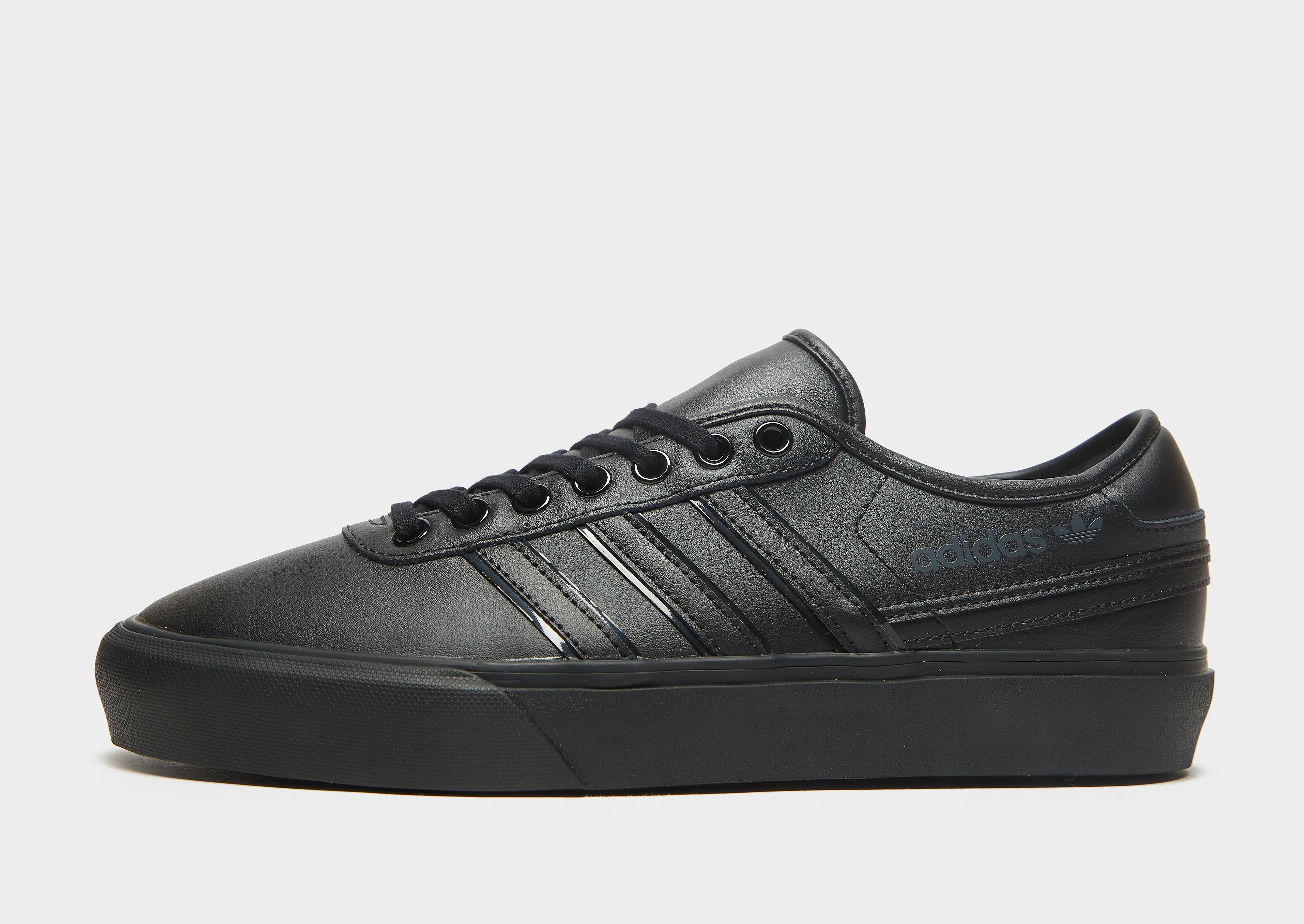 

adidas Originals Delpala Leather - Core Black / Core Black / Grey Six - Womens, Core Black / Core Black / Grey Six