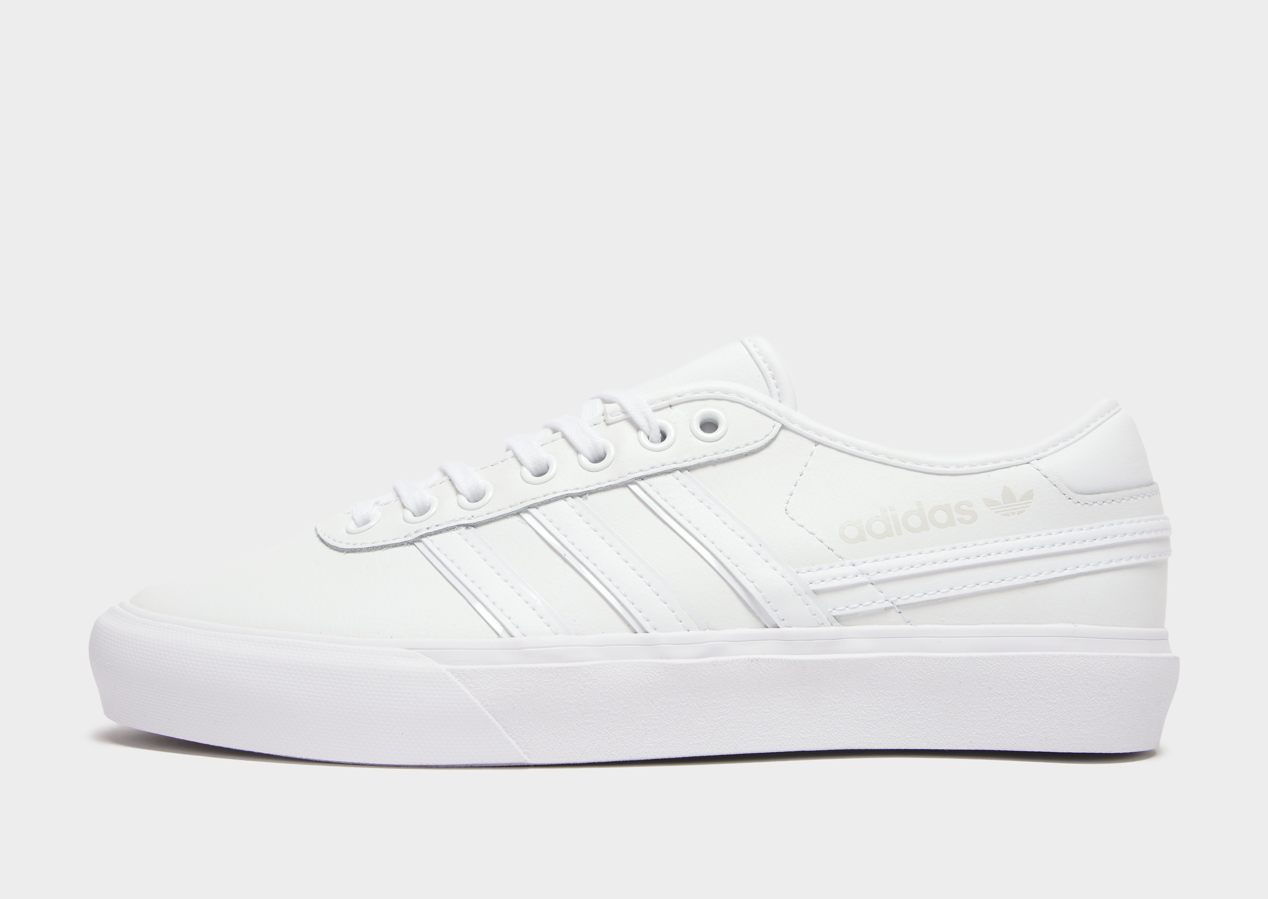 

adidas Originals Delpala Leather - Cloud White / Cloud White / Cloud White - Womens, Cloud White / Cloud White / Cloud White