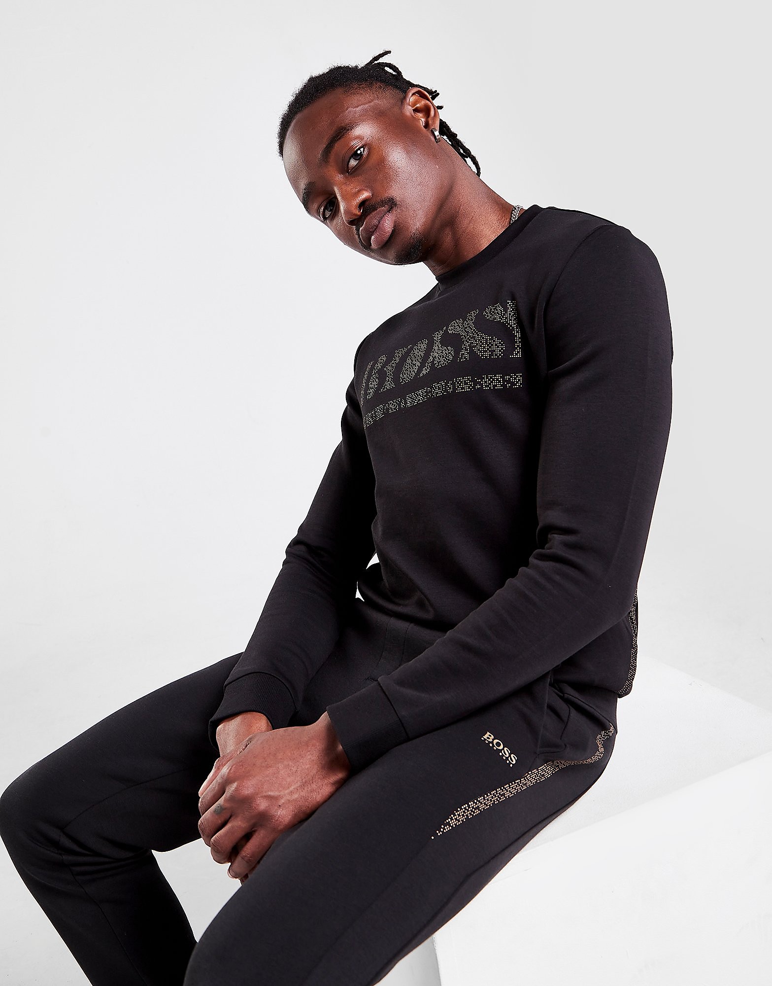 

BOSS Salbo Pixel Sweatshirt - Black - Mens, Black