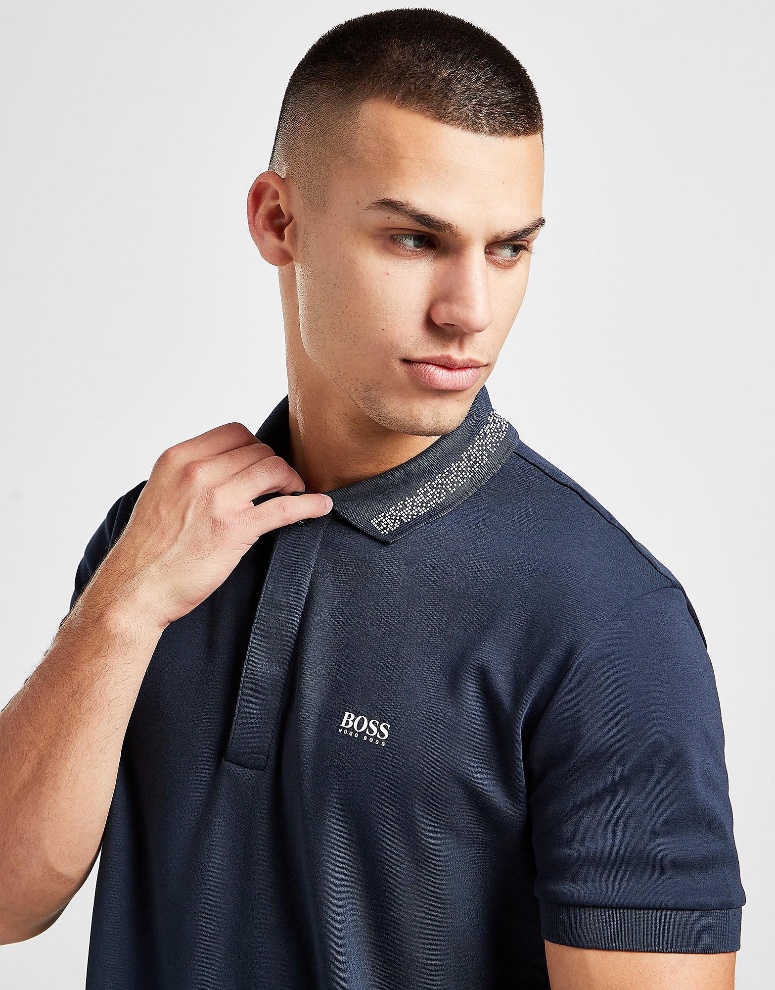 

BOSS Paddy Pixel Polo Shirt - Blue - Mens, Blue