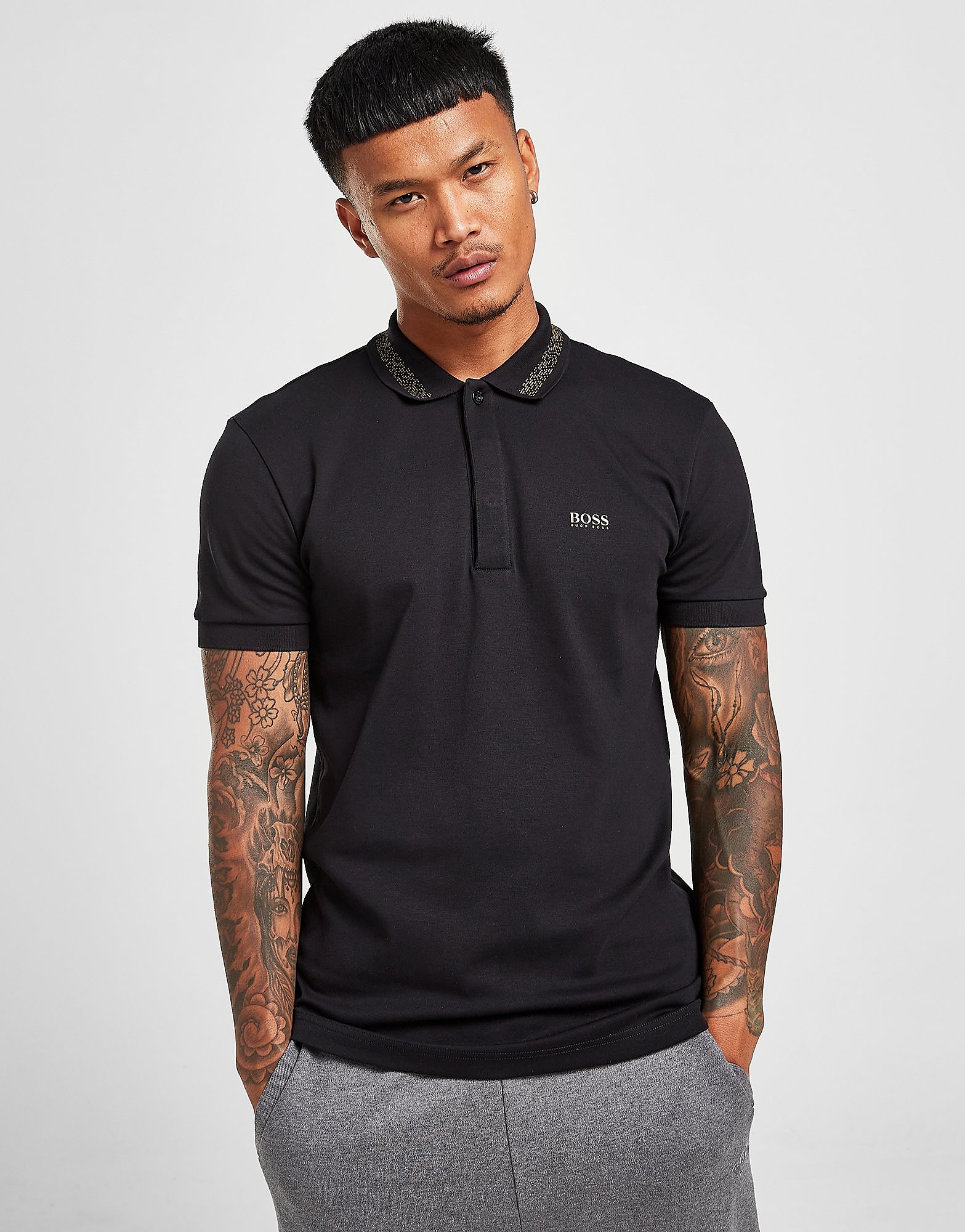 

BOSS Paddy Pixel Polo Shirt - Black - Mens, Black