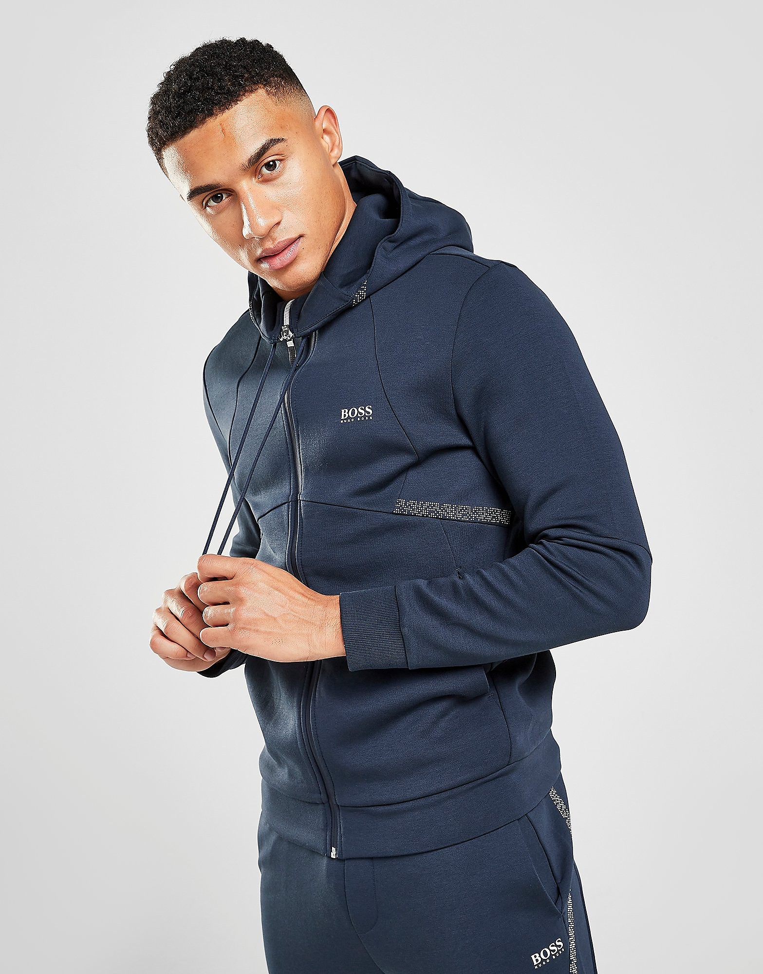 

BOSS Saggy Pixel Full Zip Hoodie - Blue - Mens, Blue