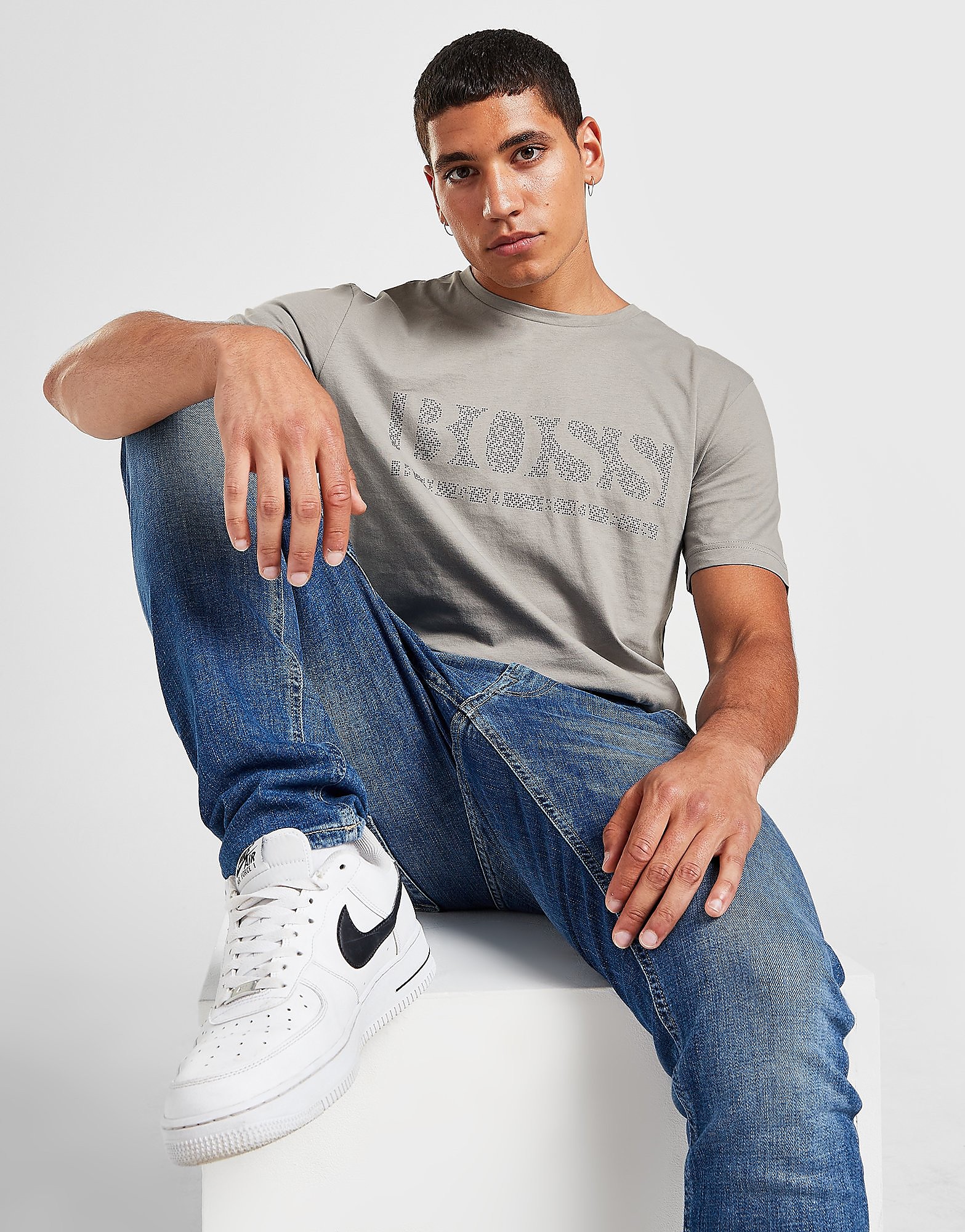 BOSS Pixel T-Shirt - Only at JD - Grey - Mens, Grey